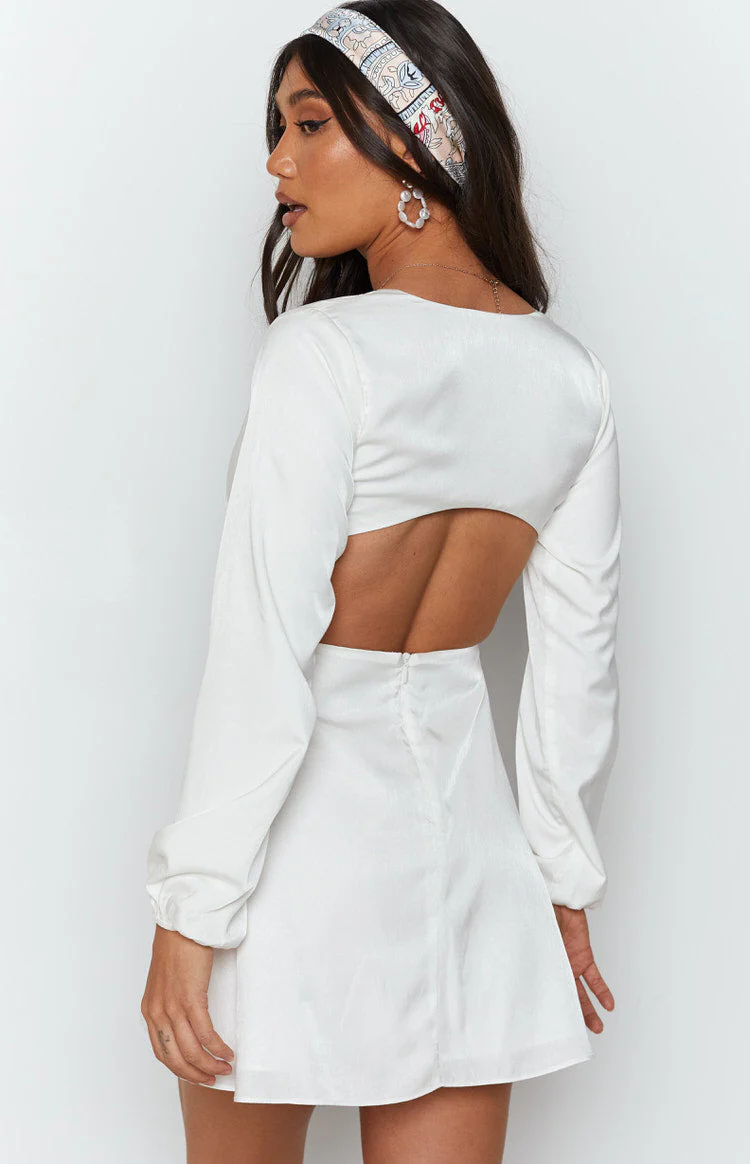 Mars Twist Mini Dress White