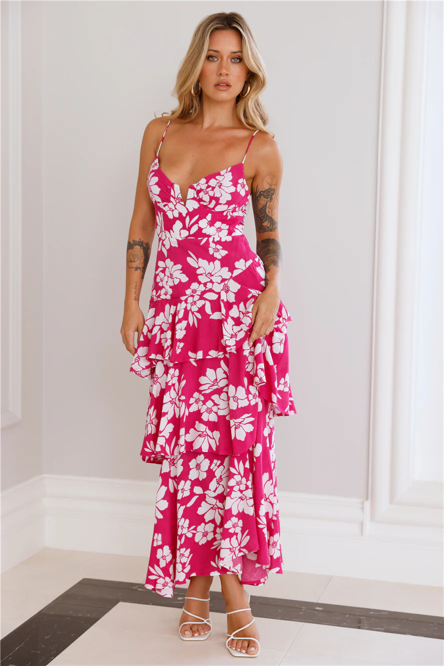 Stargazing Girl Maxi Dress Pink