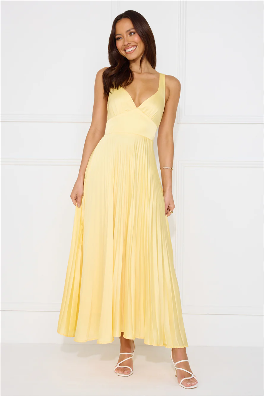 Dazzling Opulence Maxi Dress Lemon