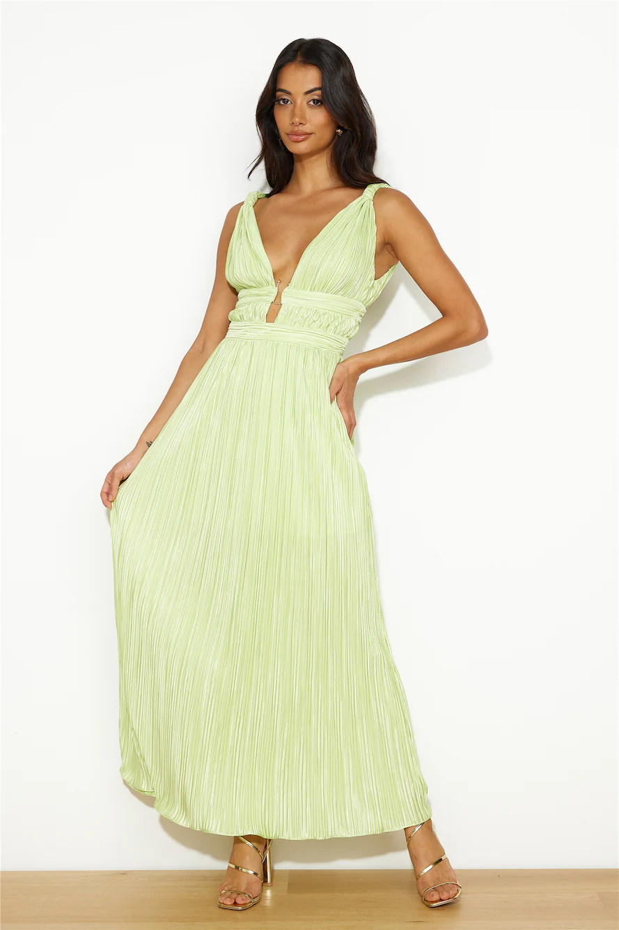 Plisse Magic Maxi Dress Green