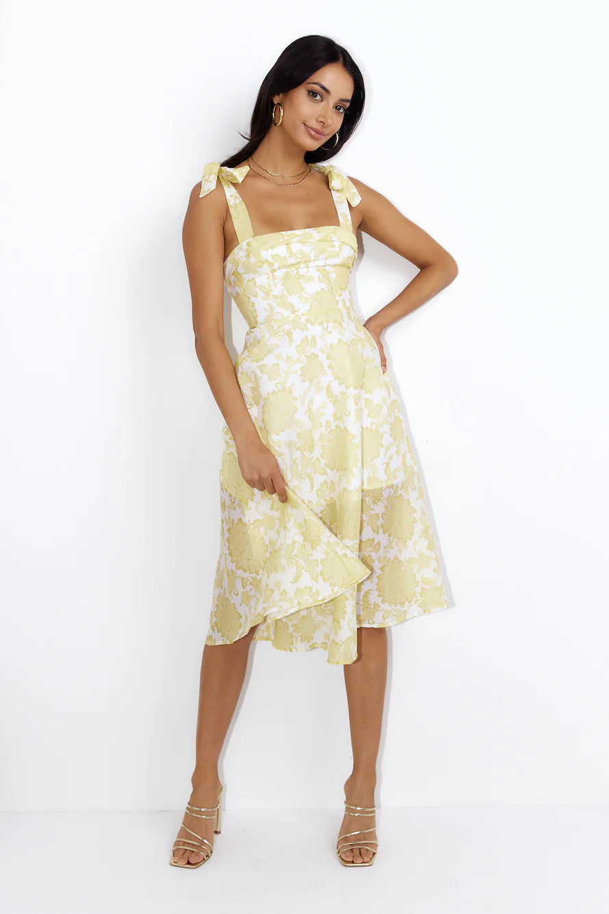 Countryside Brunch Midi Dress Yellow