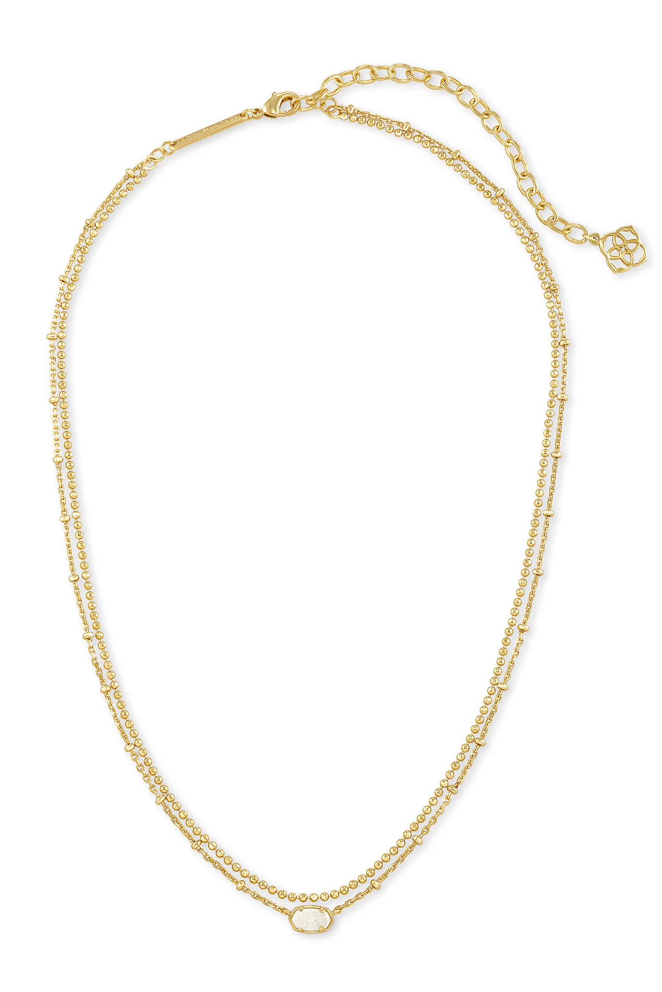 KENDRA SCOTT Emilie Multi Strand Necklace Gold Iridescent Drusy