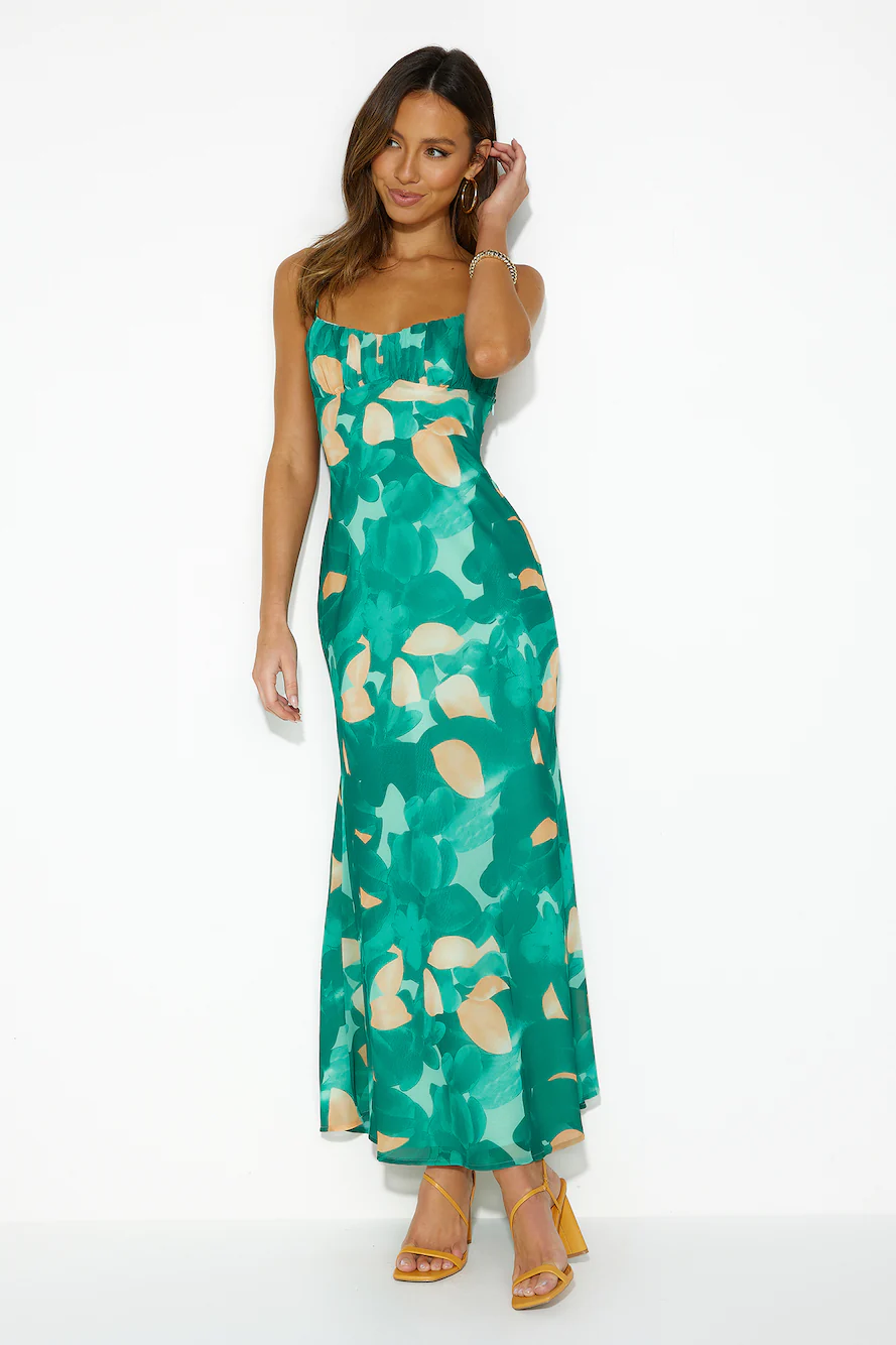 Nimble Fortune Midi Dress Green
