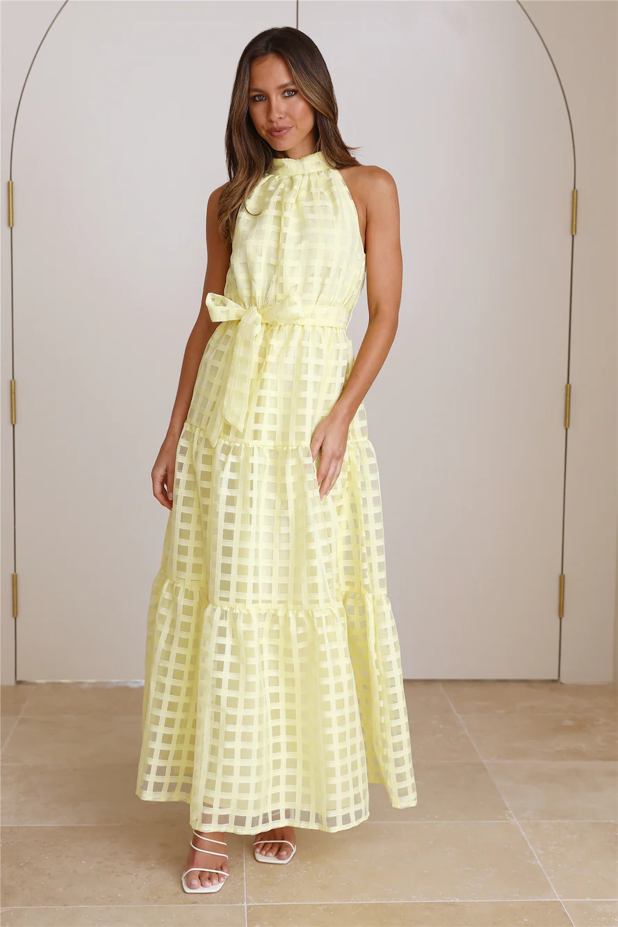 Summertime Picnic Maxi Dress Lemon