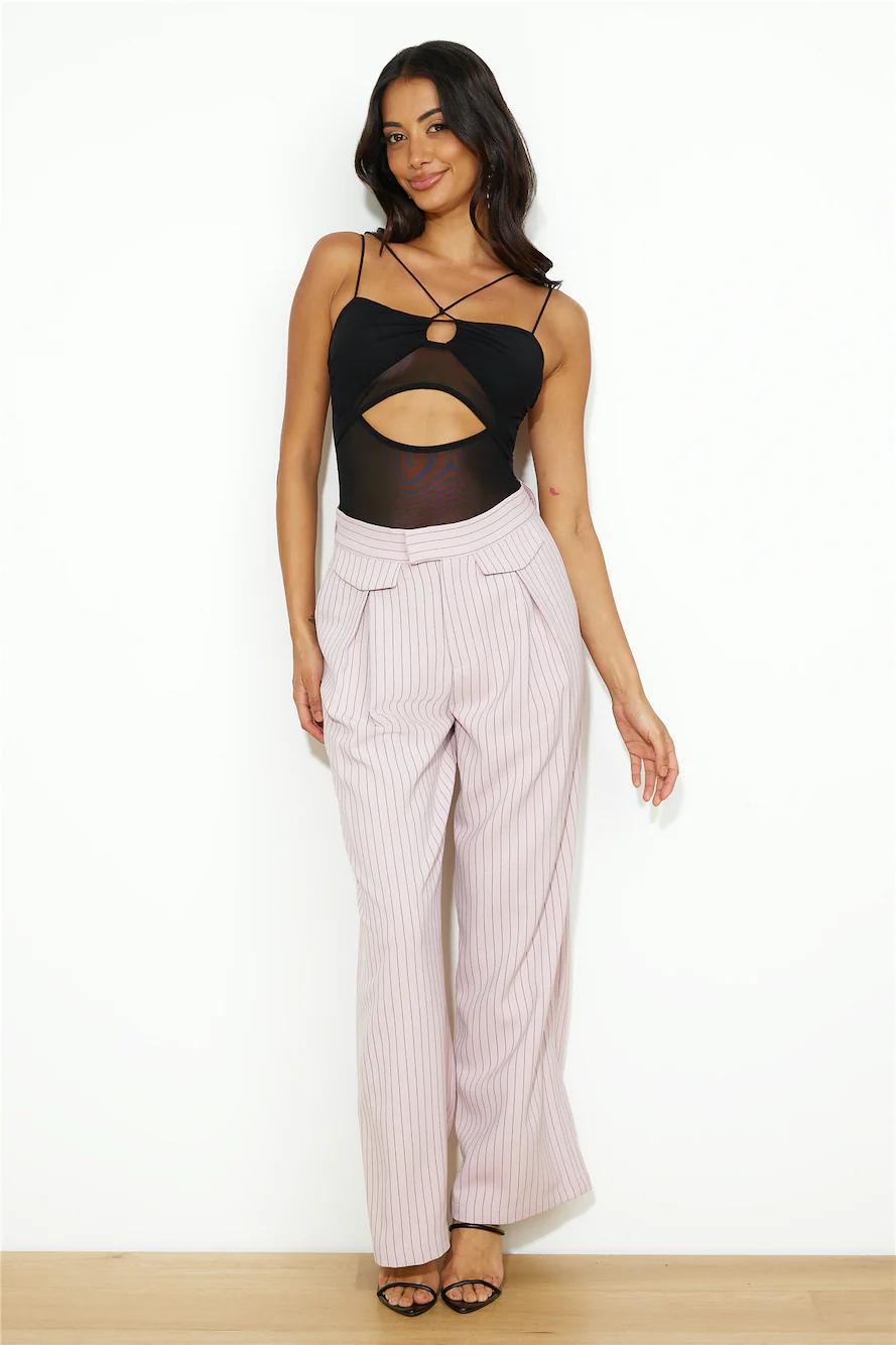 LIONESS NYC Pant Pink Pinstripe