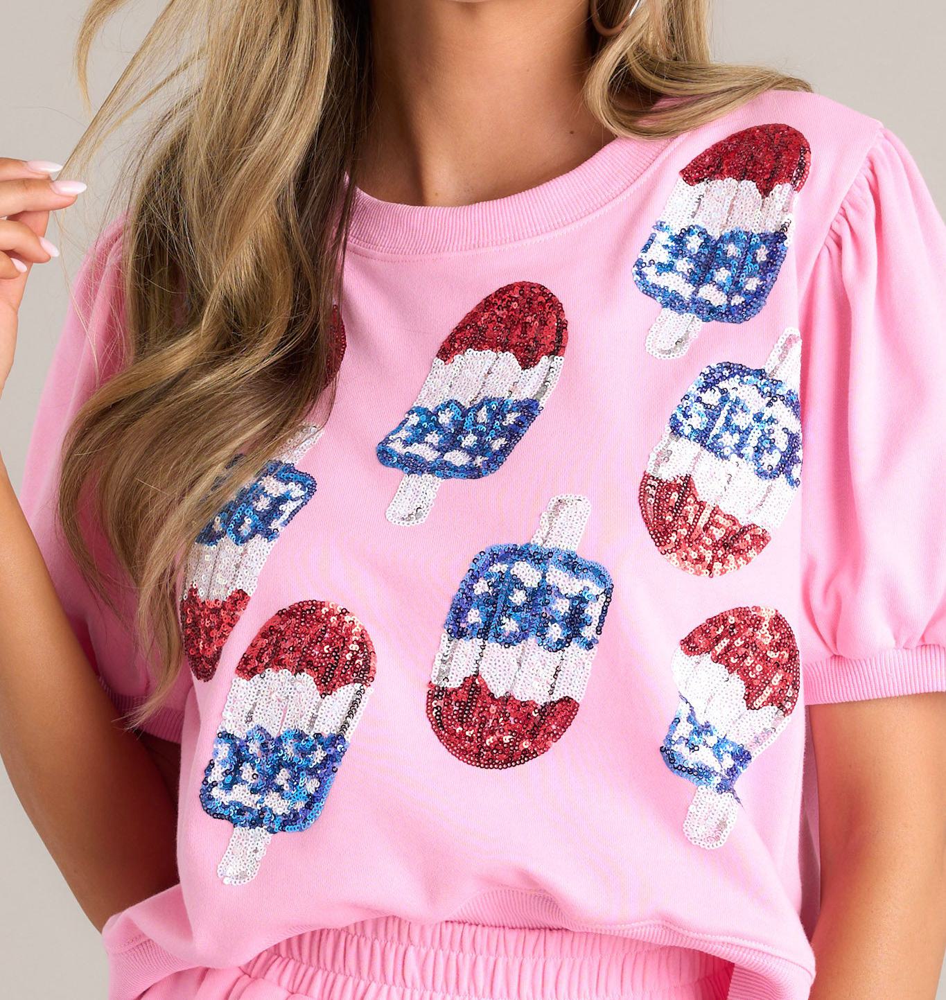 Liberty Loveliness Bubblegum Pink Sequin Top