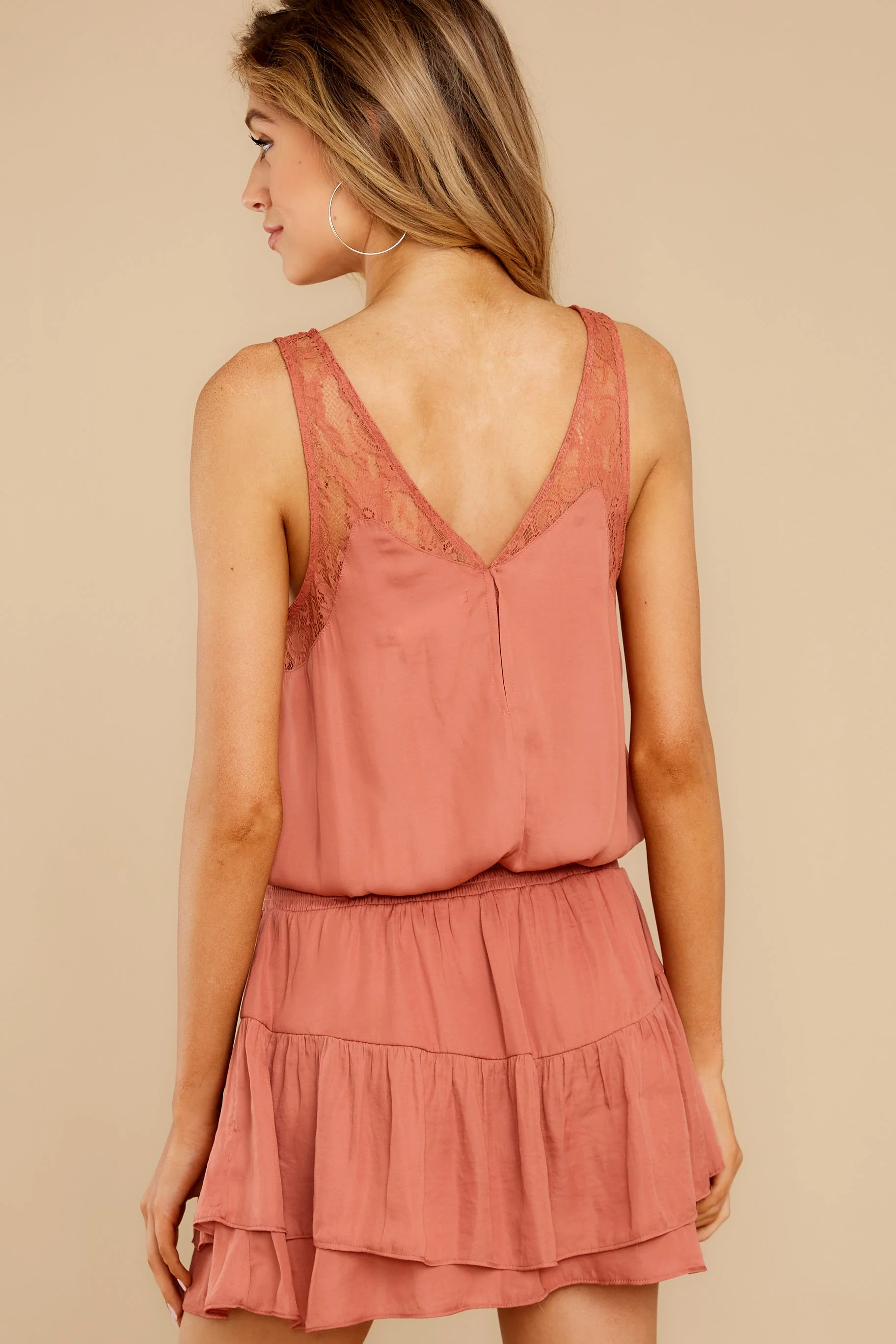 Some Time Soon Light Clay Lace Dress