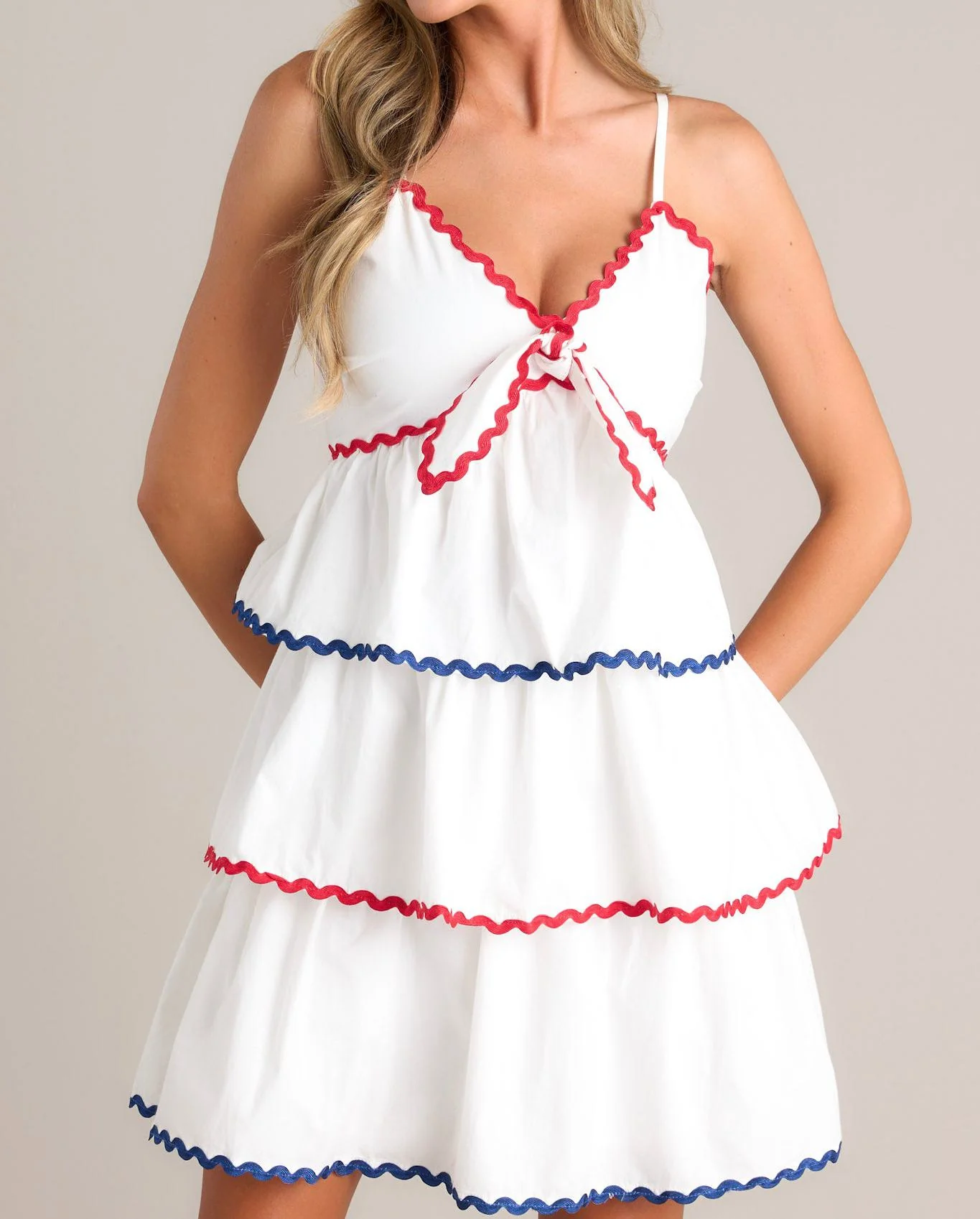 Freedom Frolic White Ricrac Mini Dress