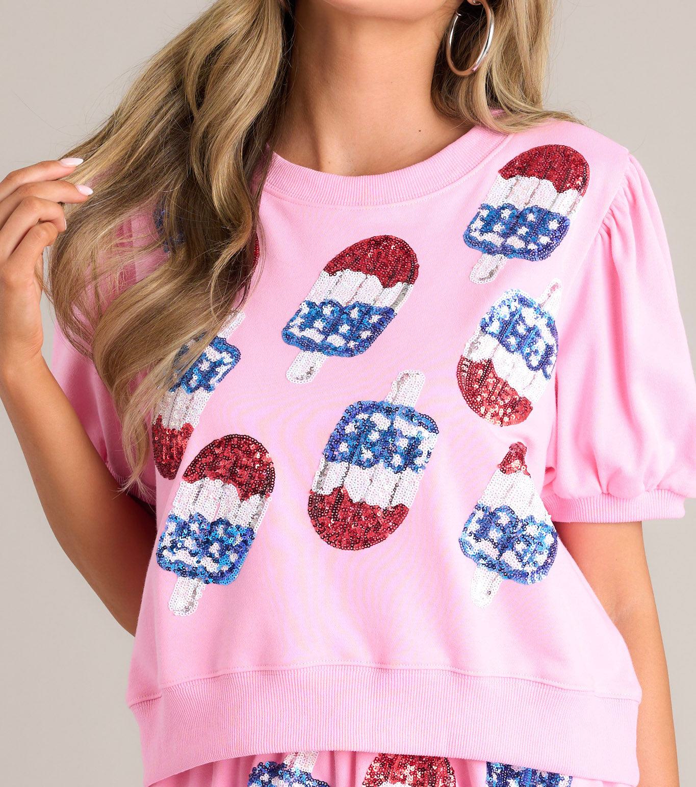 Liberty Loveliness Bubblegum Pink Sequin Top