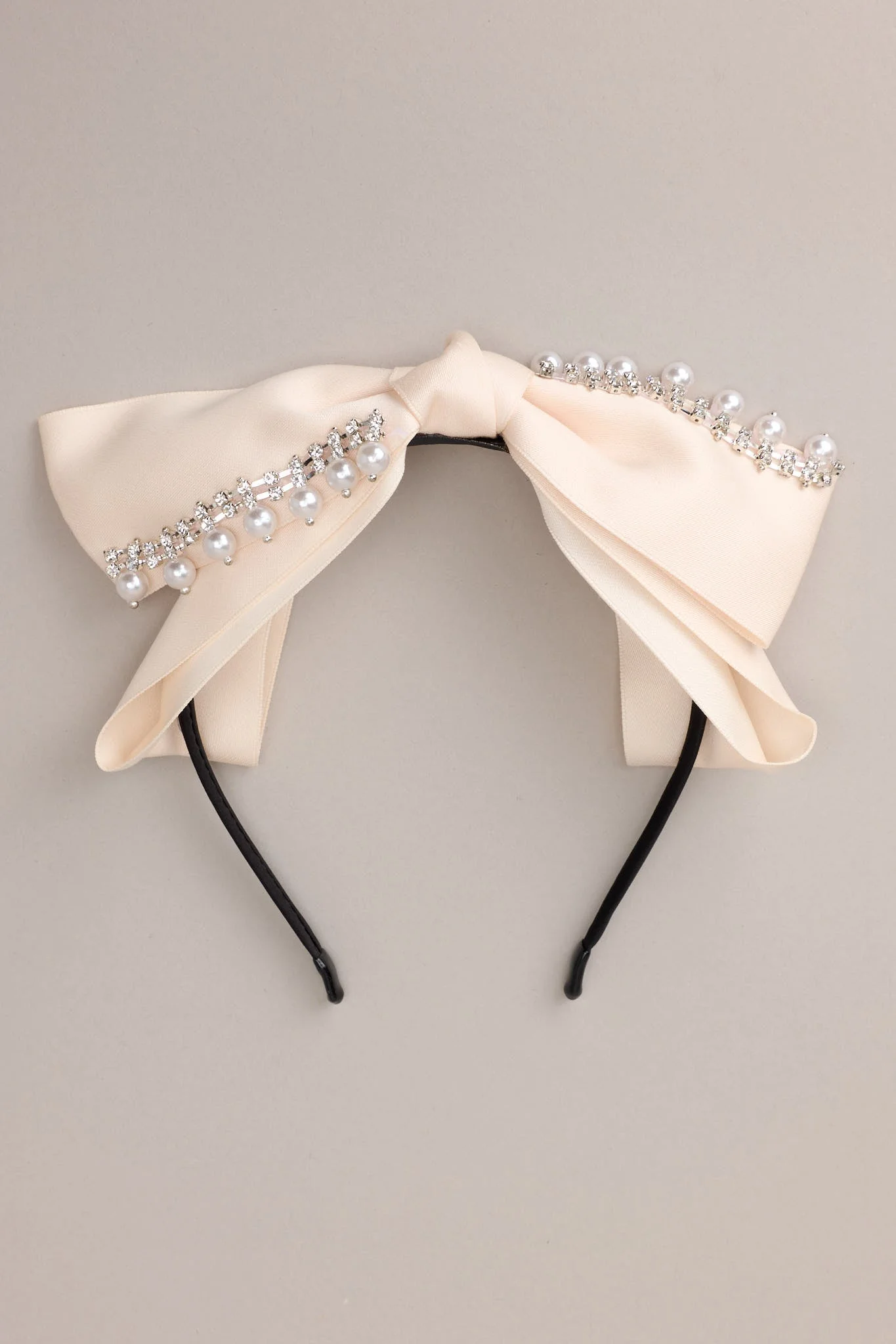 Take My Sweet Time Diamond Pearl Ivory Bow Headband