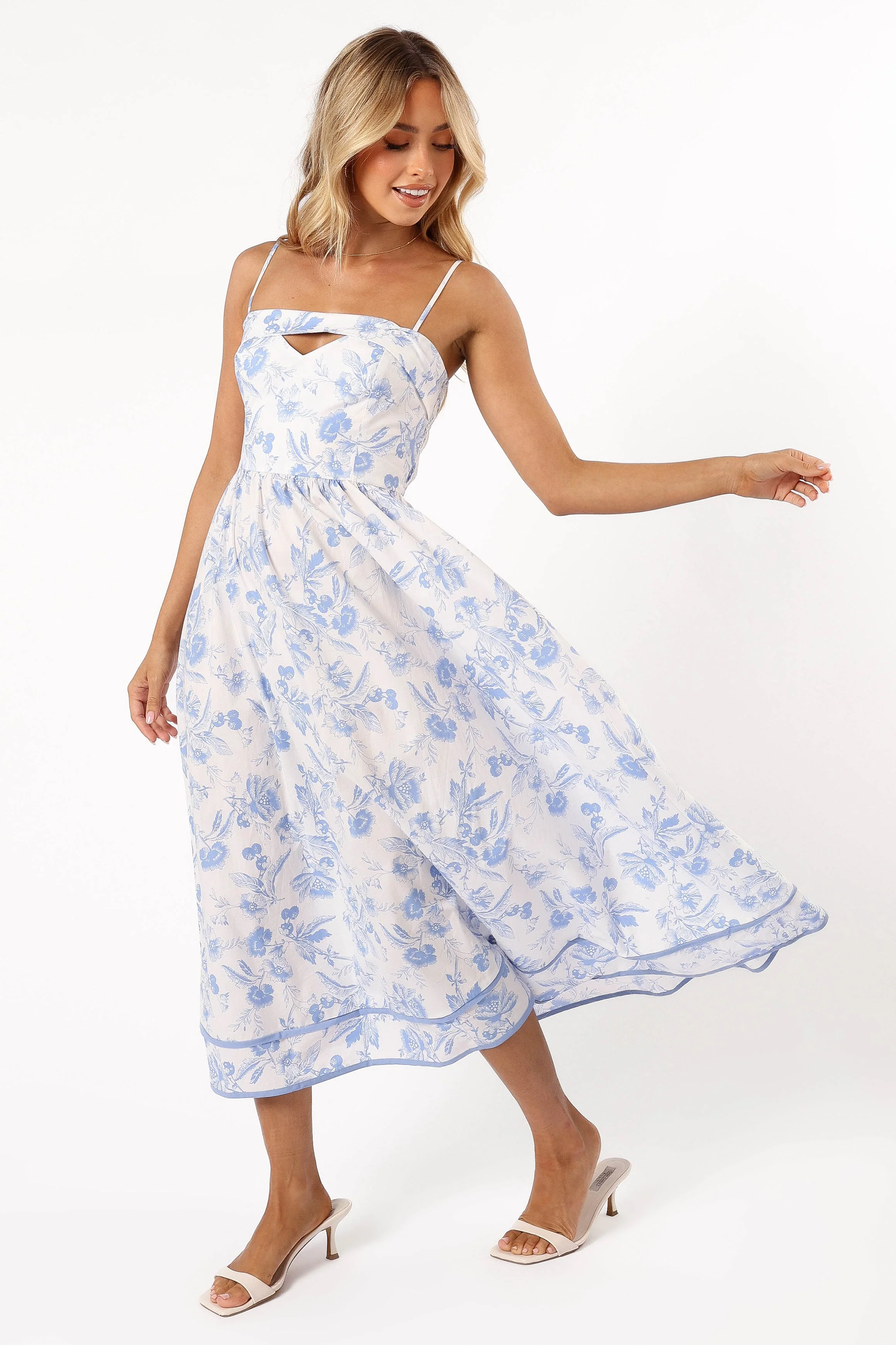 Flora Midi Dress - Blue Floral