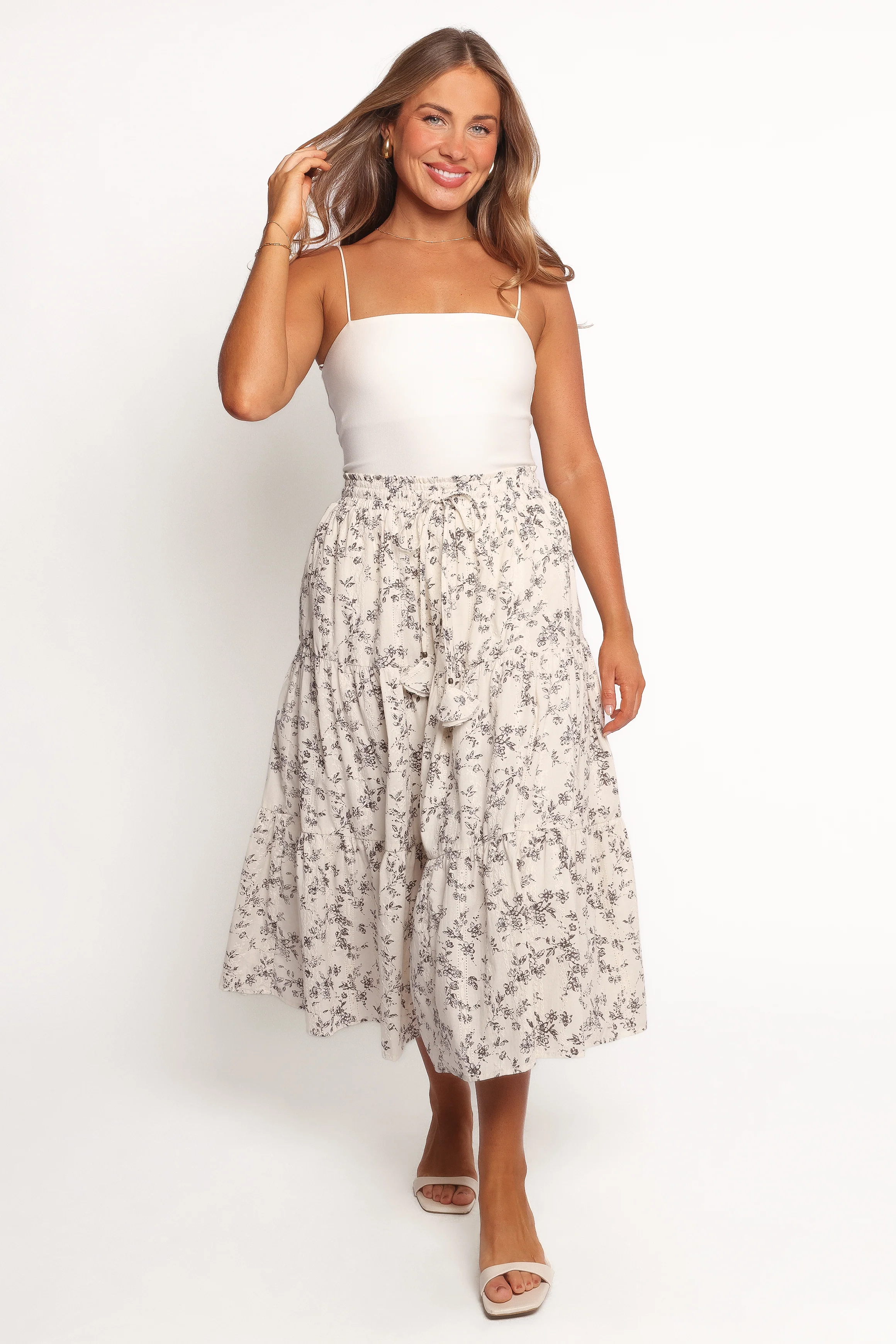 Lennon Maxi Skirt - Brown Ivory
