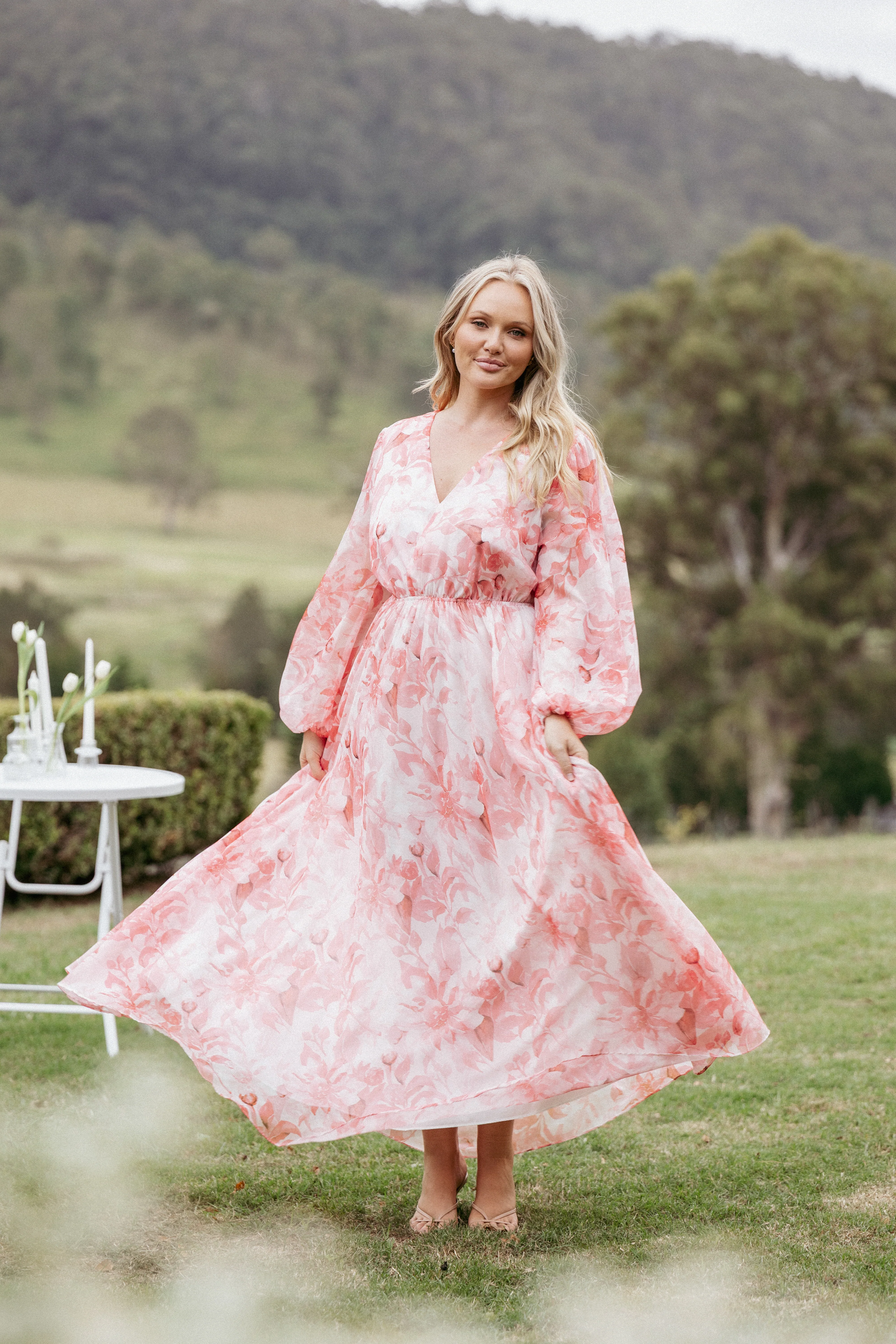 Anisa Maxi Dress - Pink Floral