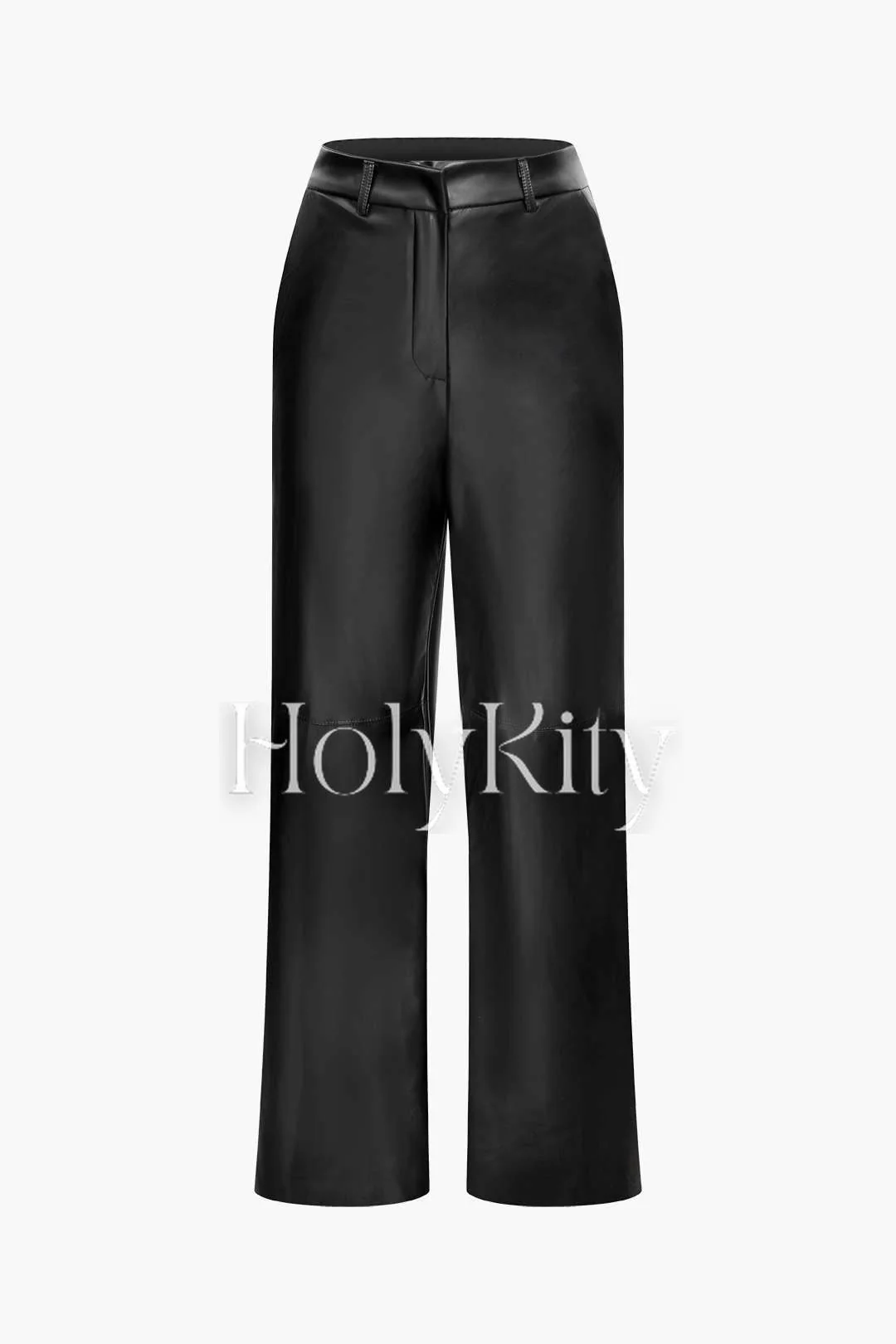 Faux Leather Straight Leg Pants