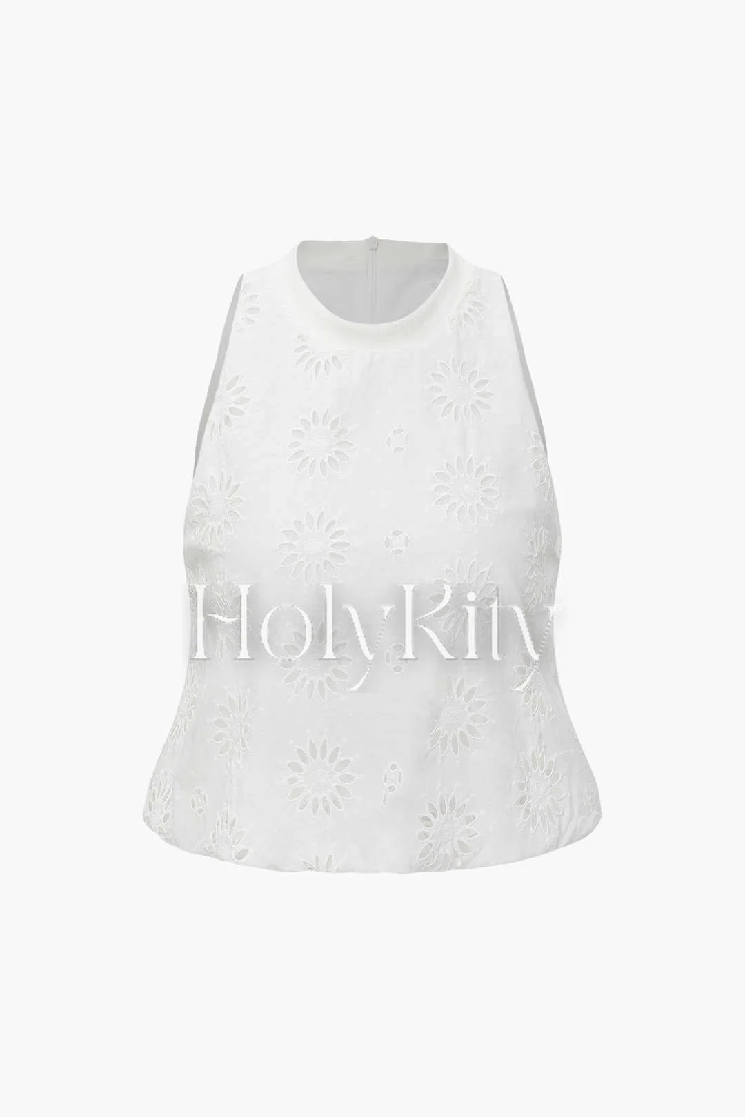 Cutwork Sleeveless Top
