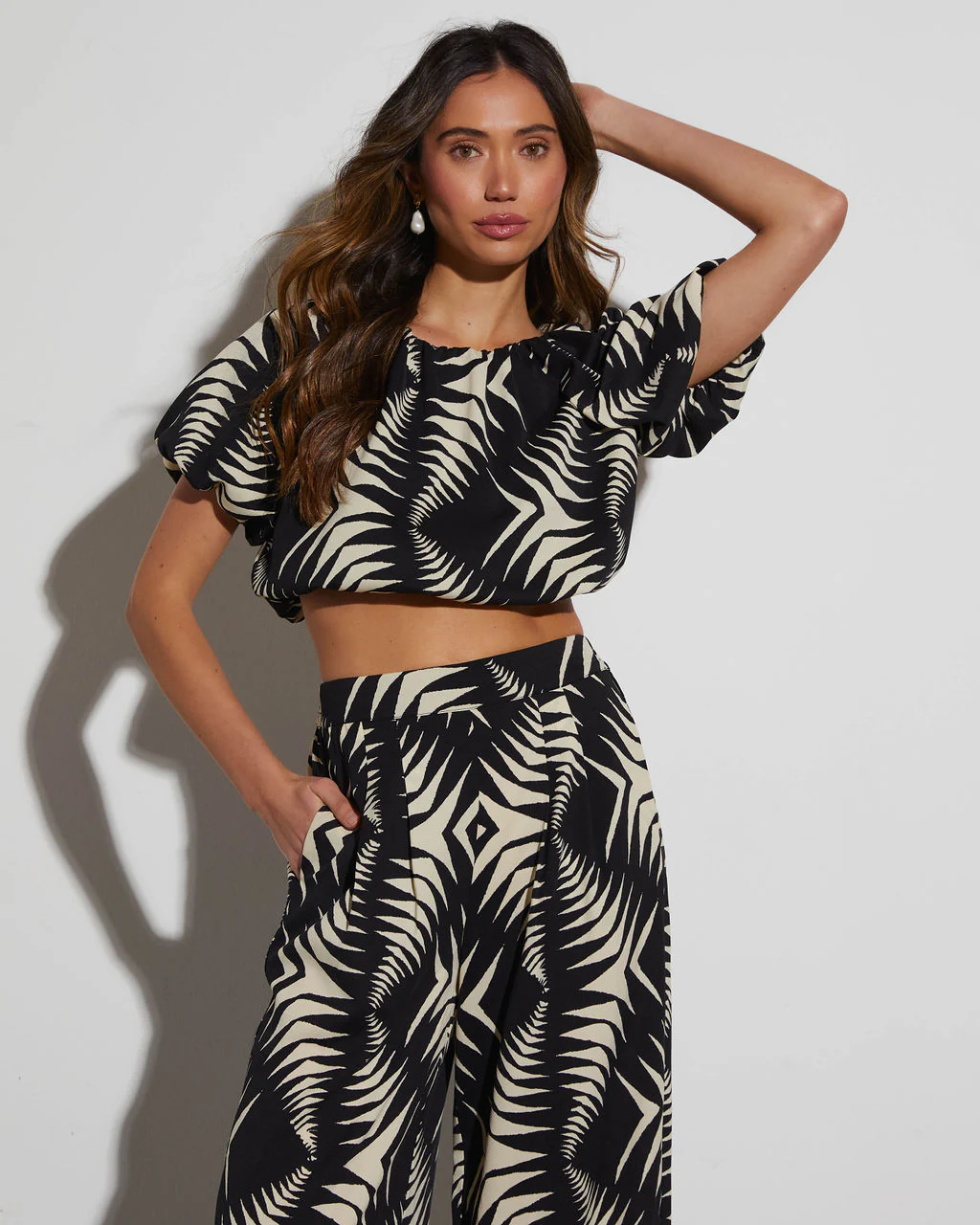 Stay With Me Printed Short Sleeve Top