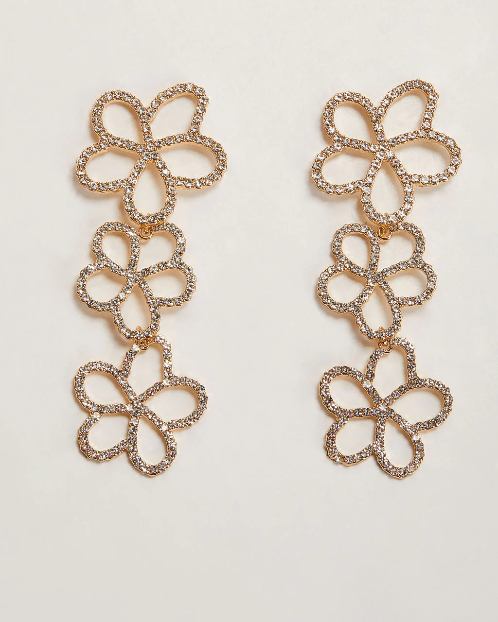 Flower Drop 18k Gold Plated Earrings