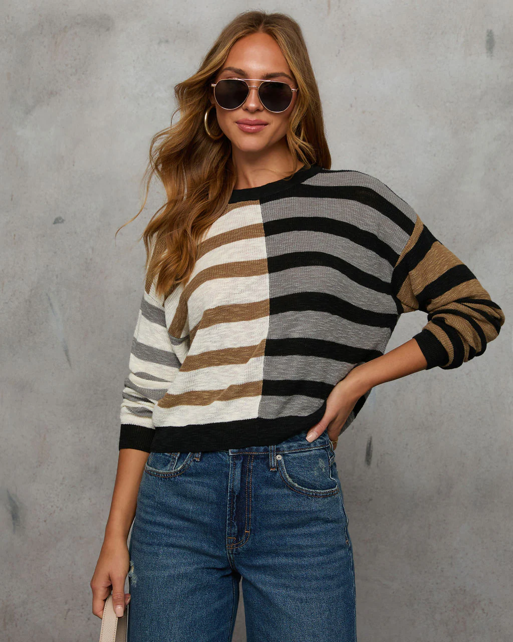 Nomad Dreams Contrast Striped Sweater
