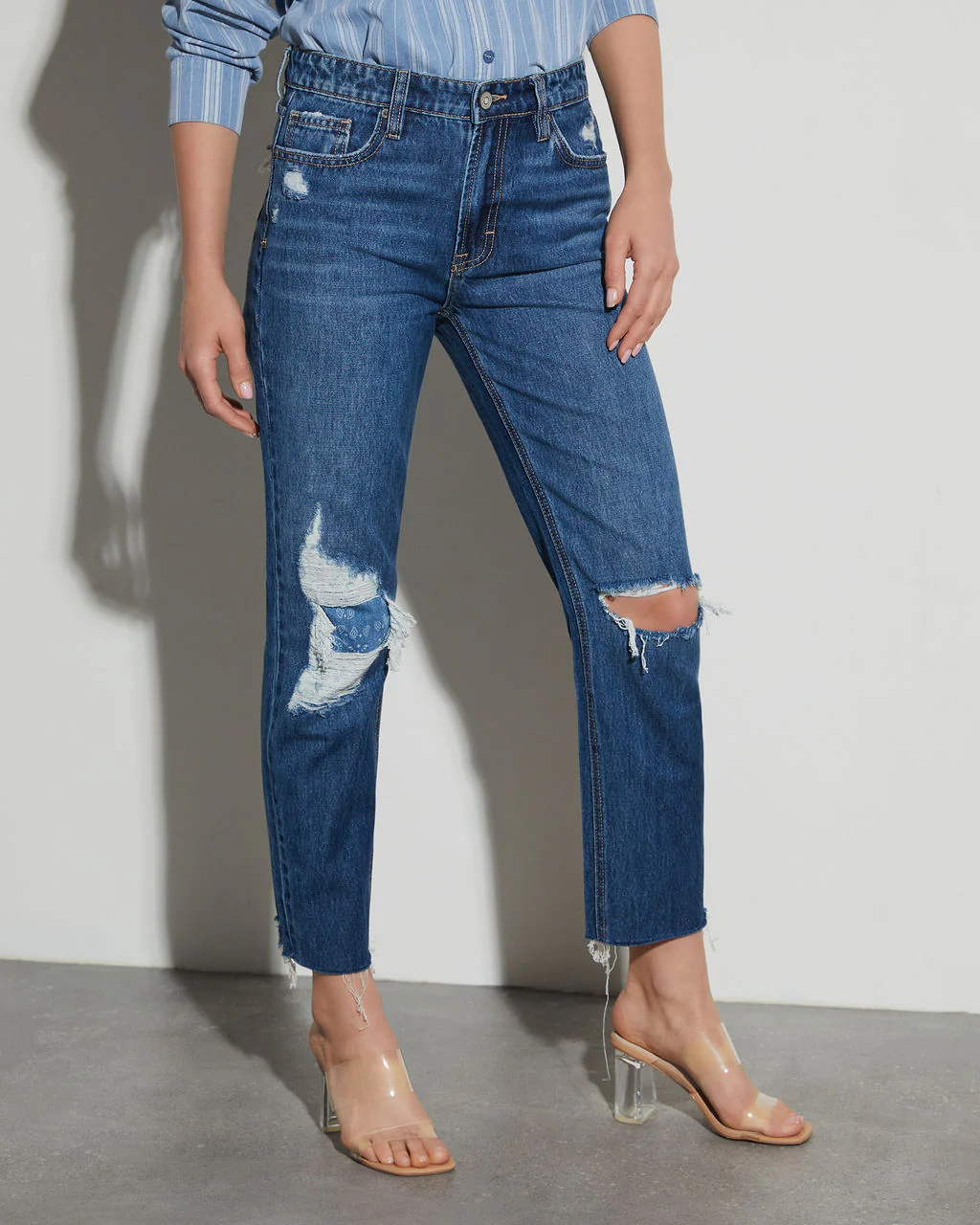 Out West Bandana Detail Slim Straight Jeans