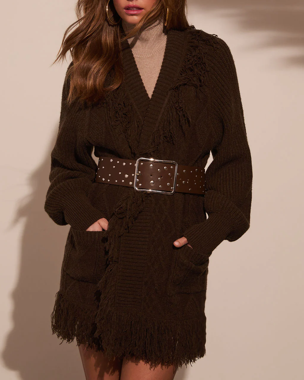 Rustic Ranch Studded Wide Leather Belt