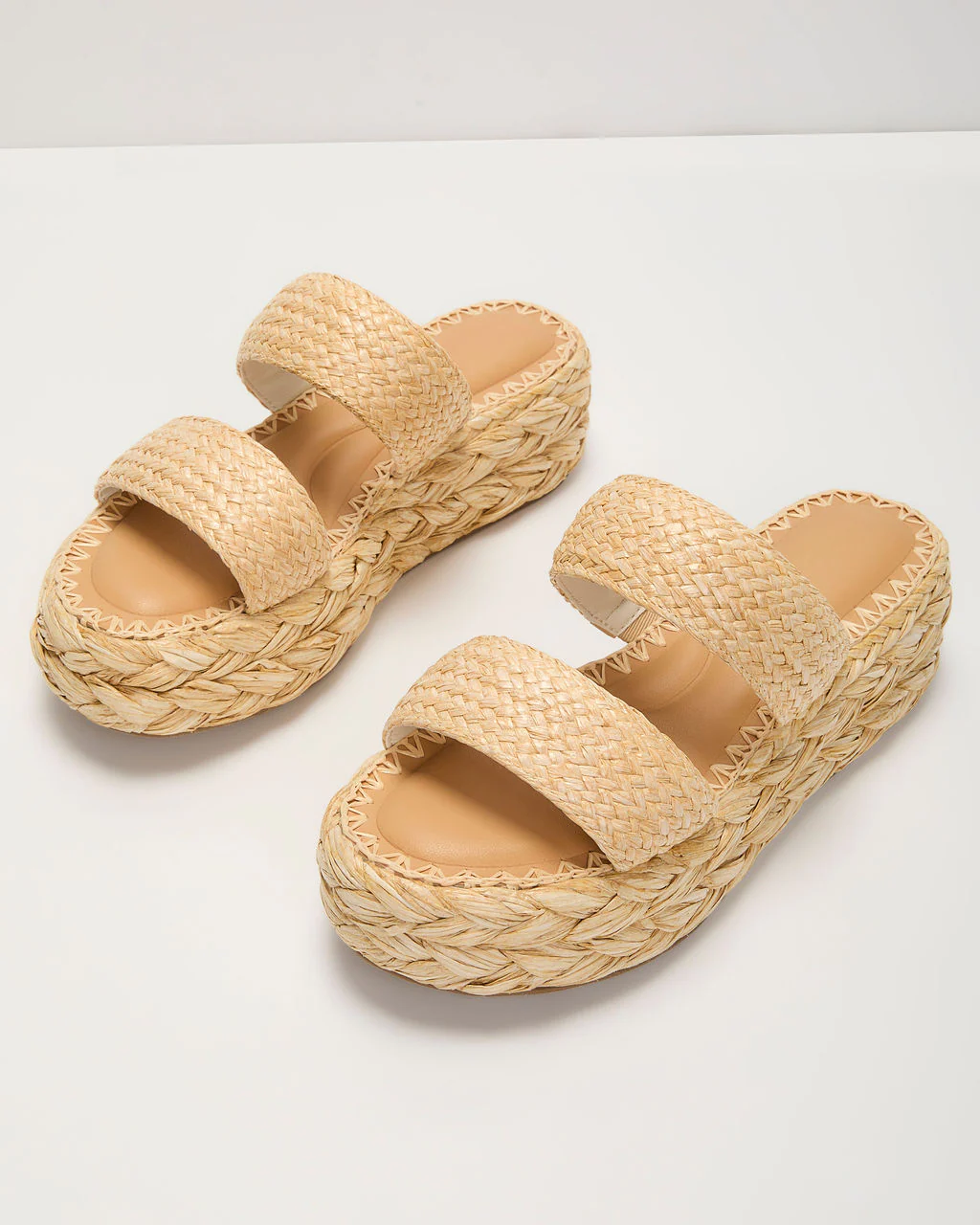 Spring Escape Raffia Platform Sandals