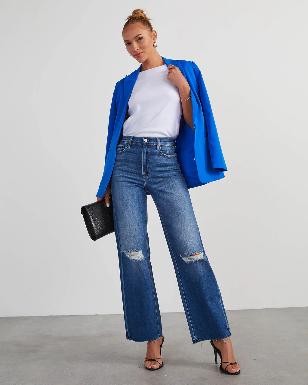 VICI Icon Distressed High Rise Straight Jeans