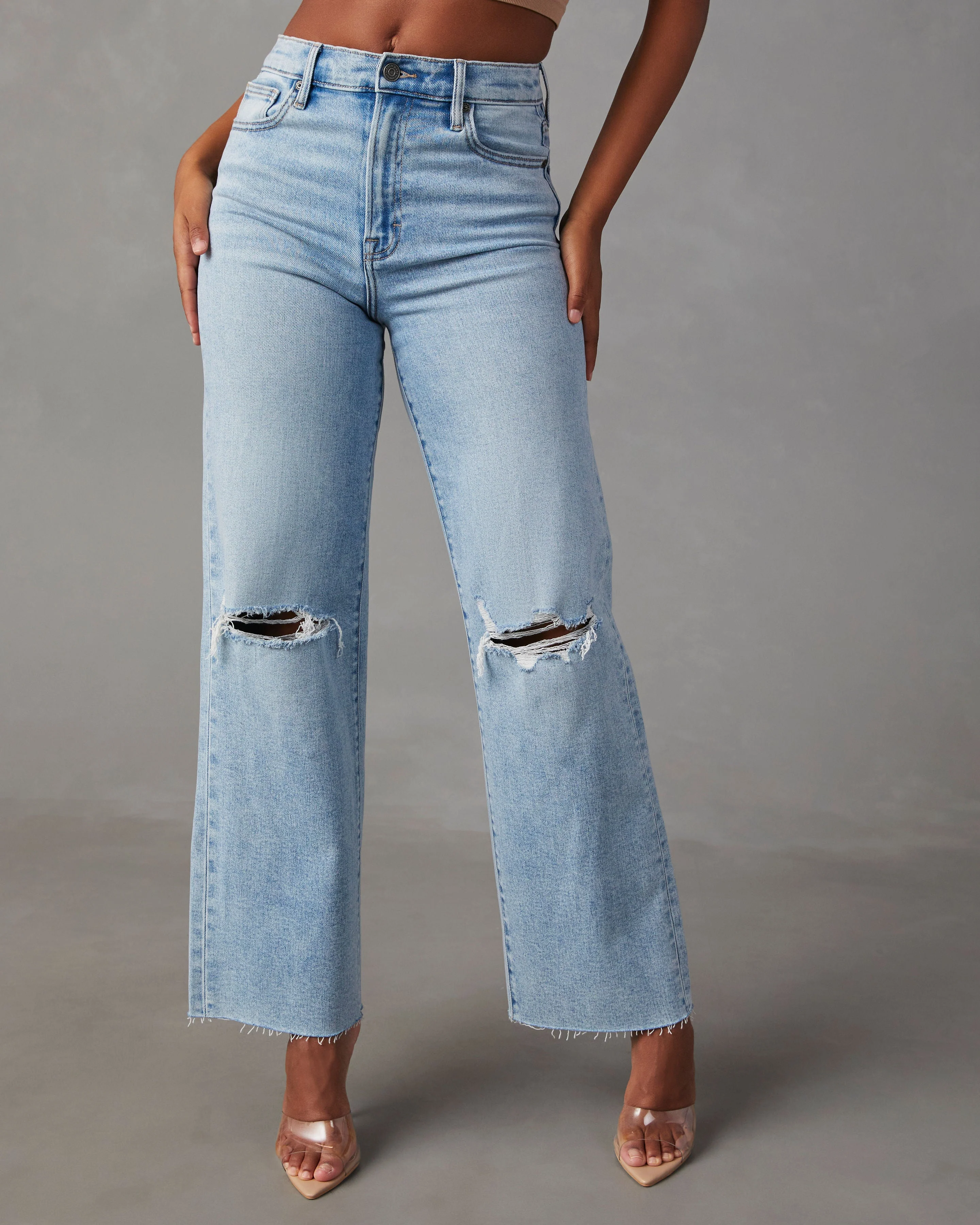 Alec High Rise Distressed Dad Jeans