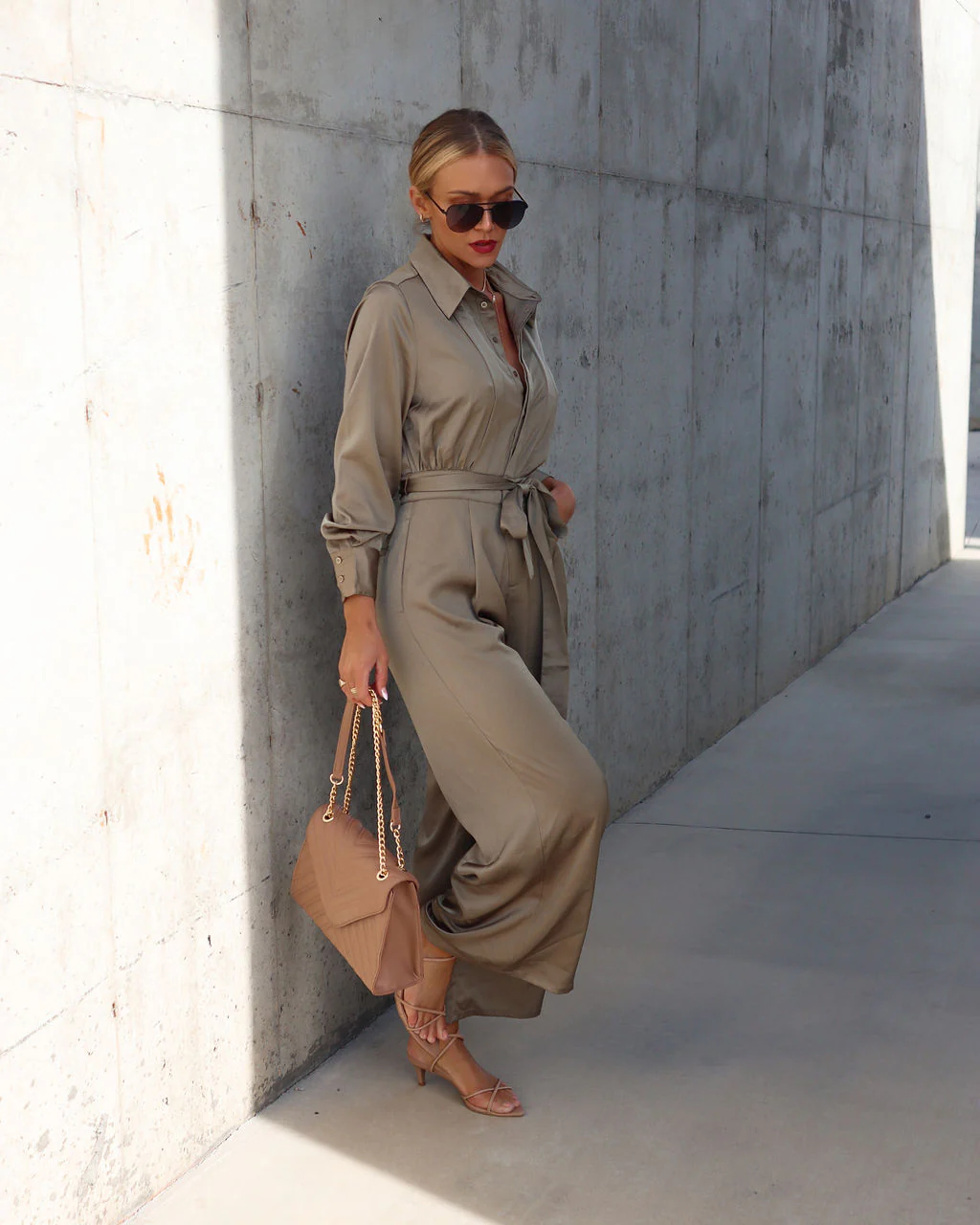 Pull It Together Satin Pocketed Jumpsuit