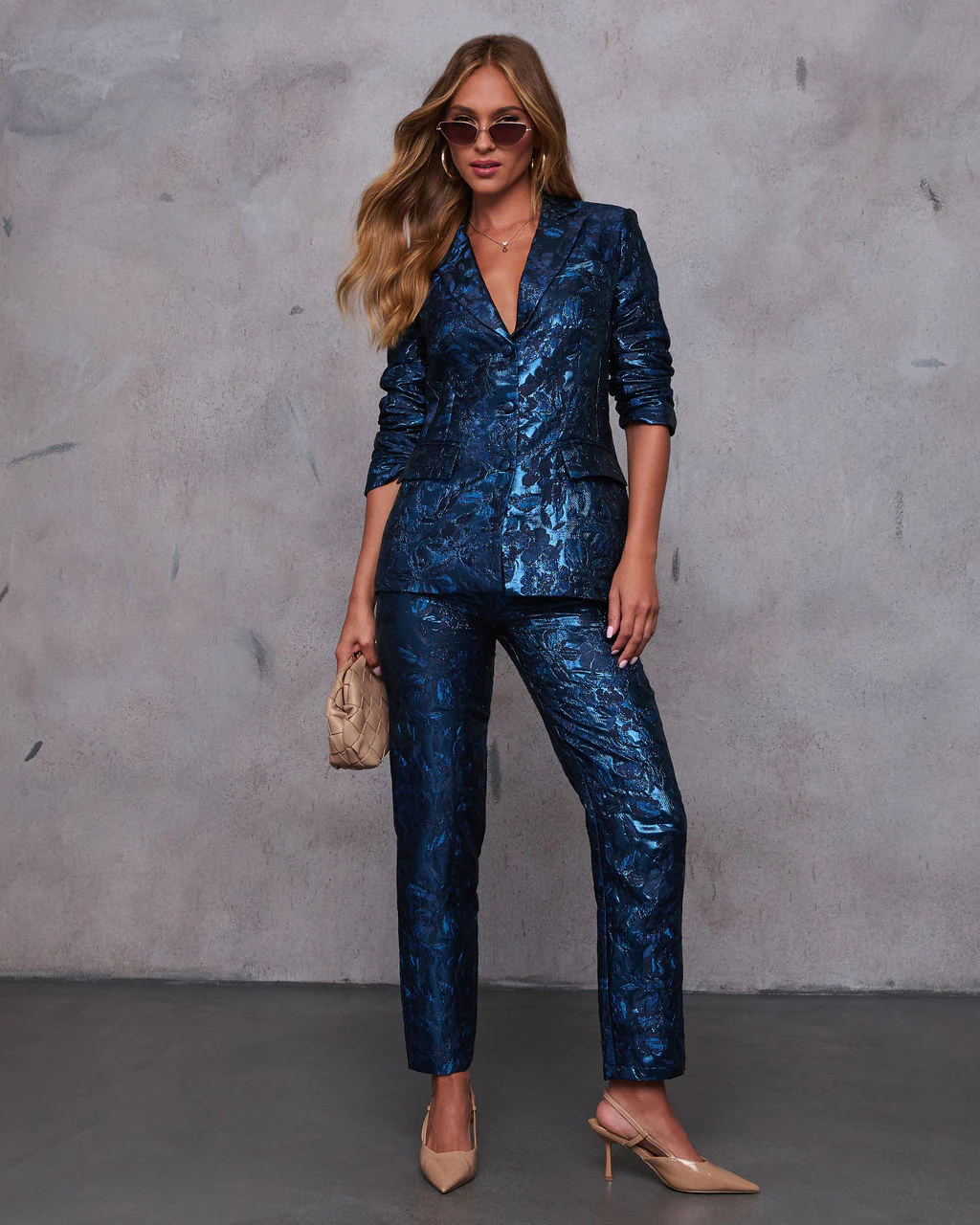 Come Away With Me Floral Jacquard Pants