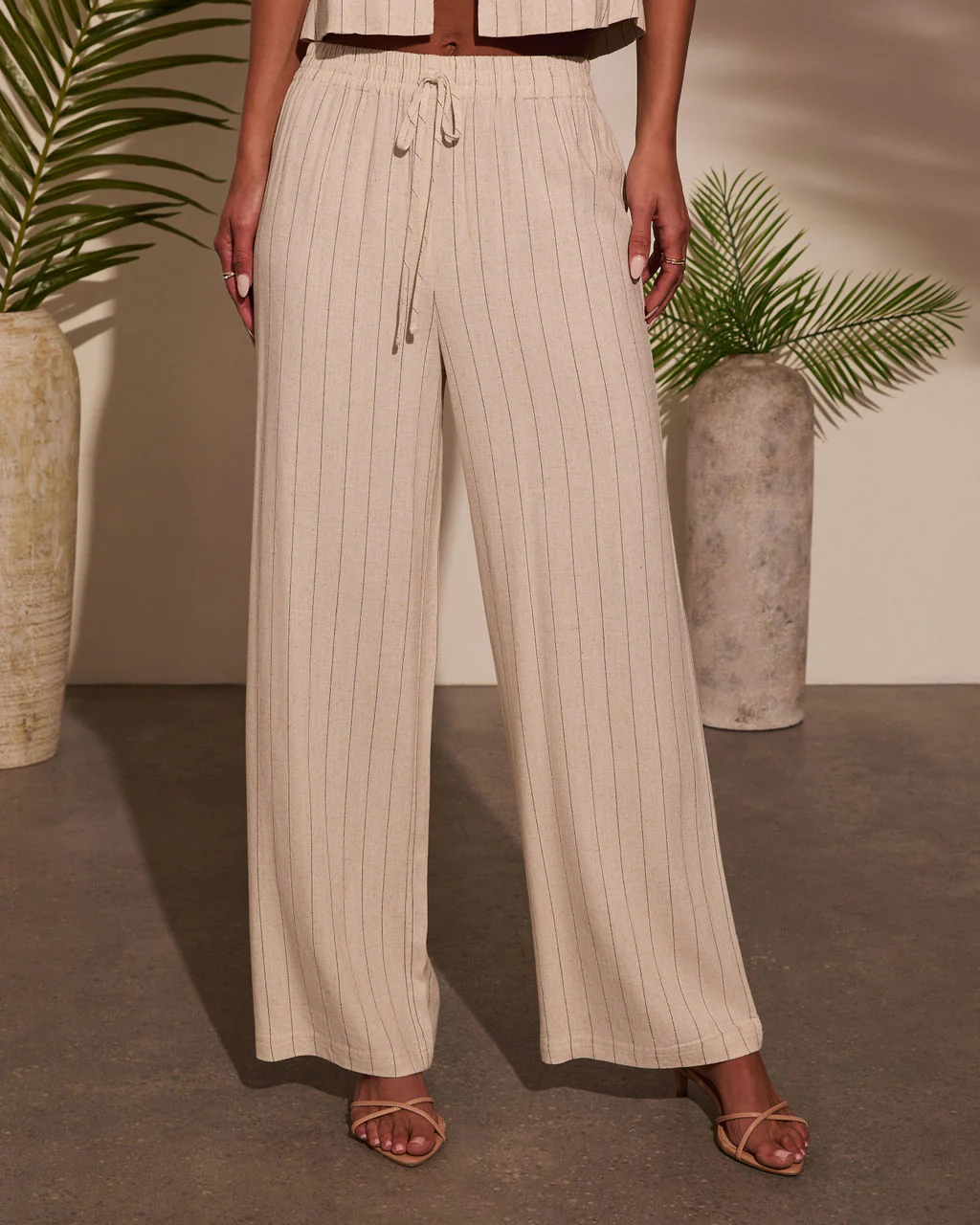 Serene Spring Striped Linen Pants