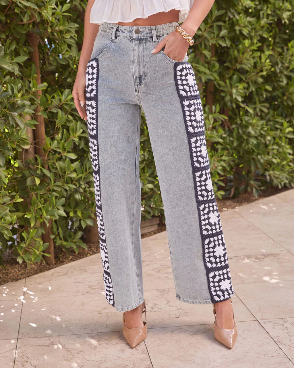 Perfect Match Straight Leg Crochet Jeans