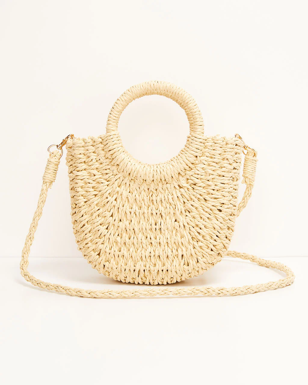 Valencia Small Rounded Straw Tote