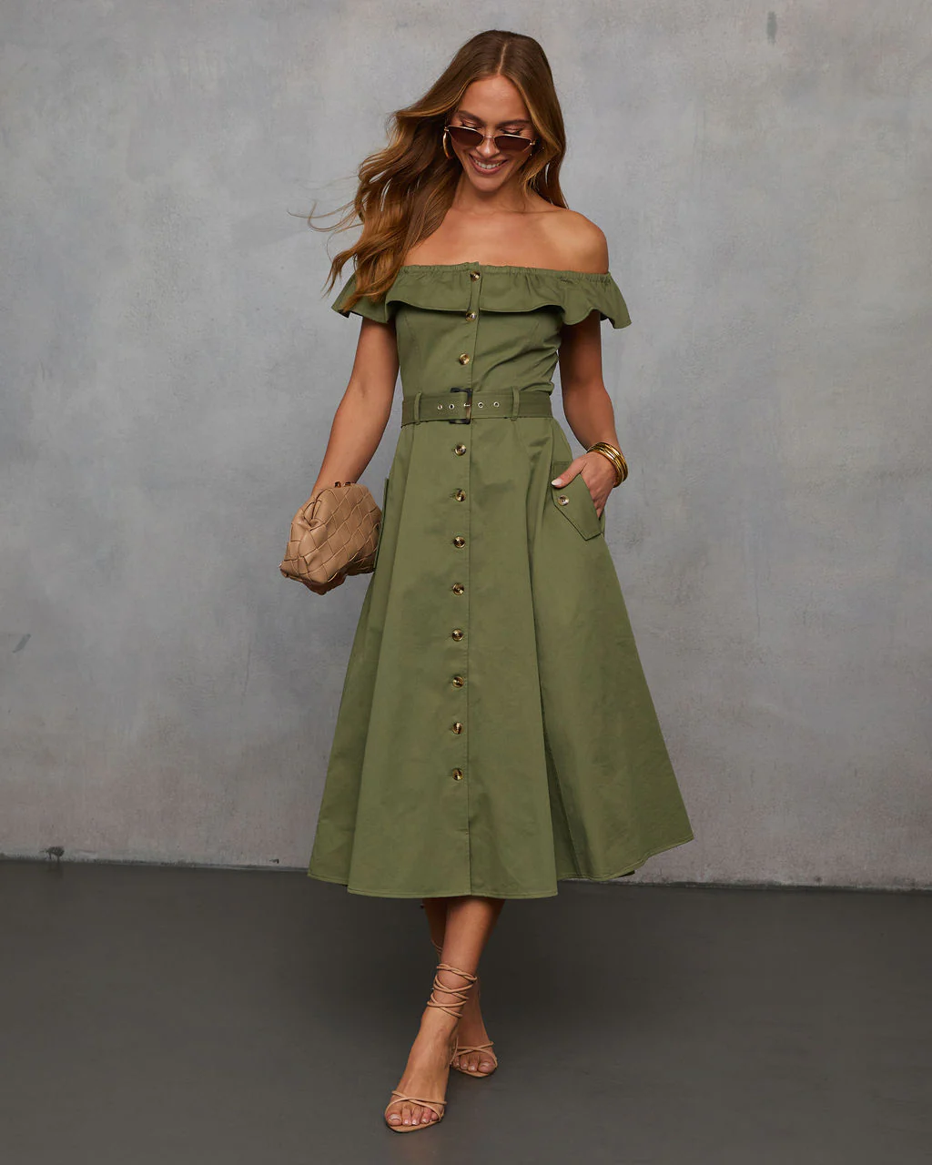 Maryanne Belted Utility Midi Dress
