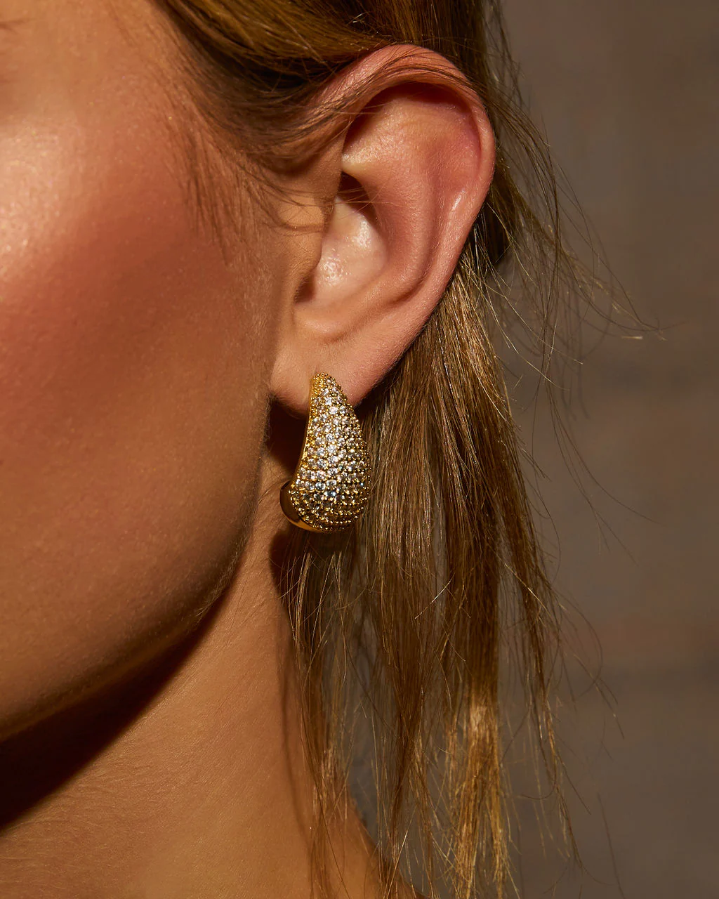 Sweet Stunner Rhinestone Embellished Teardrop Earrings