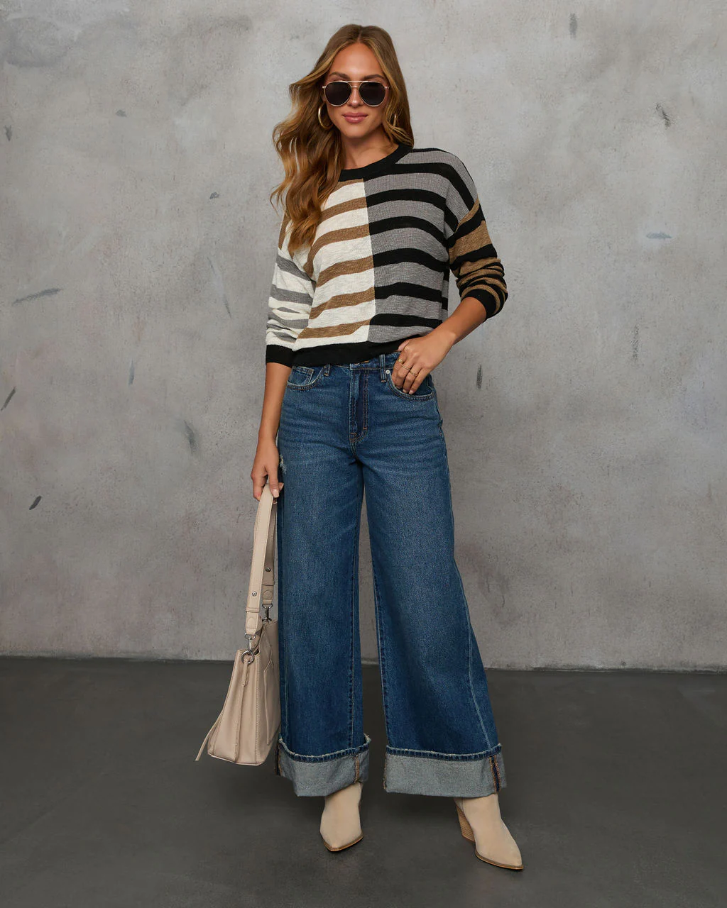 Nomad Dreams Contrast Striped Sweater