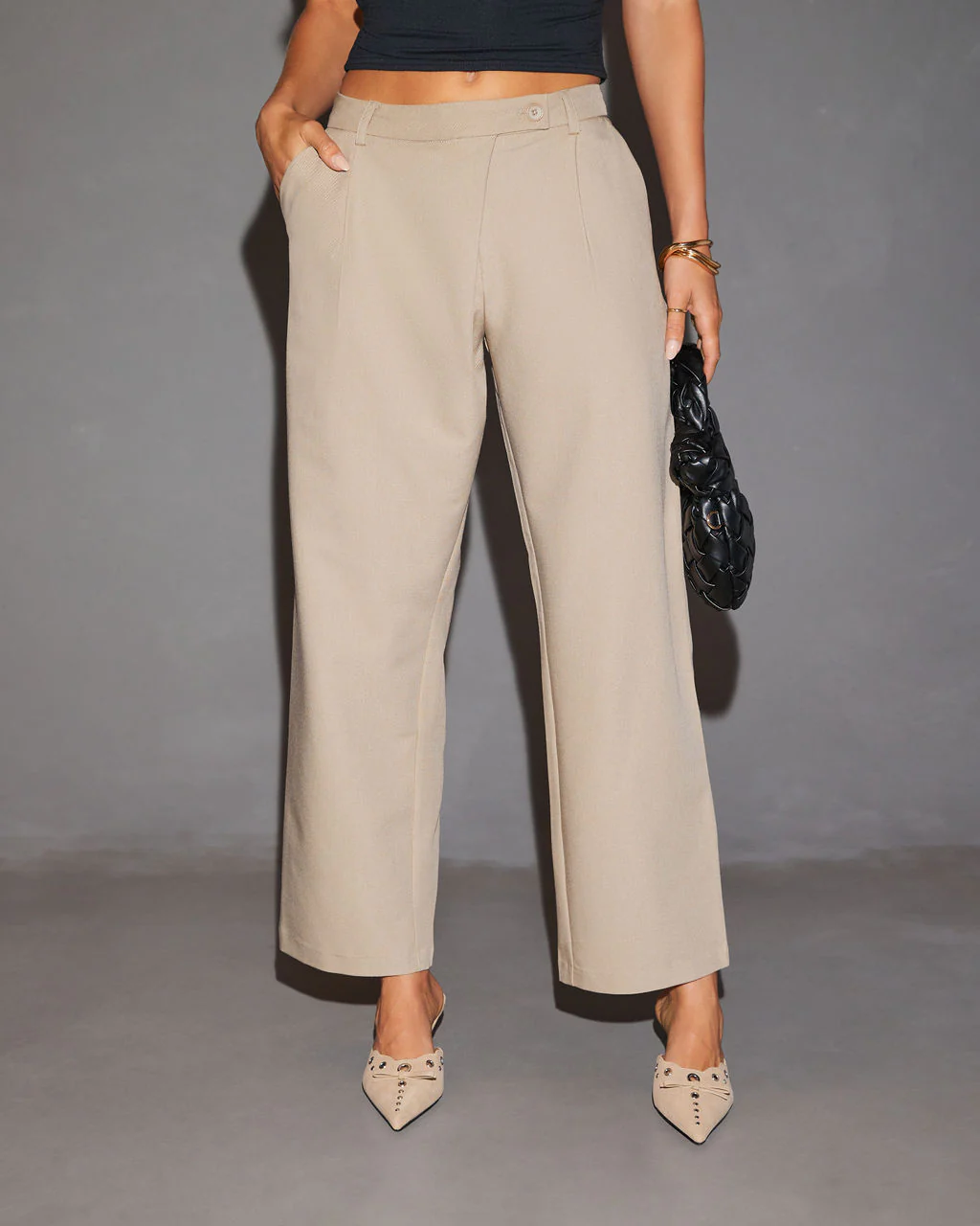 Marisol Criss Cross Straight Leg Trouser