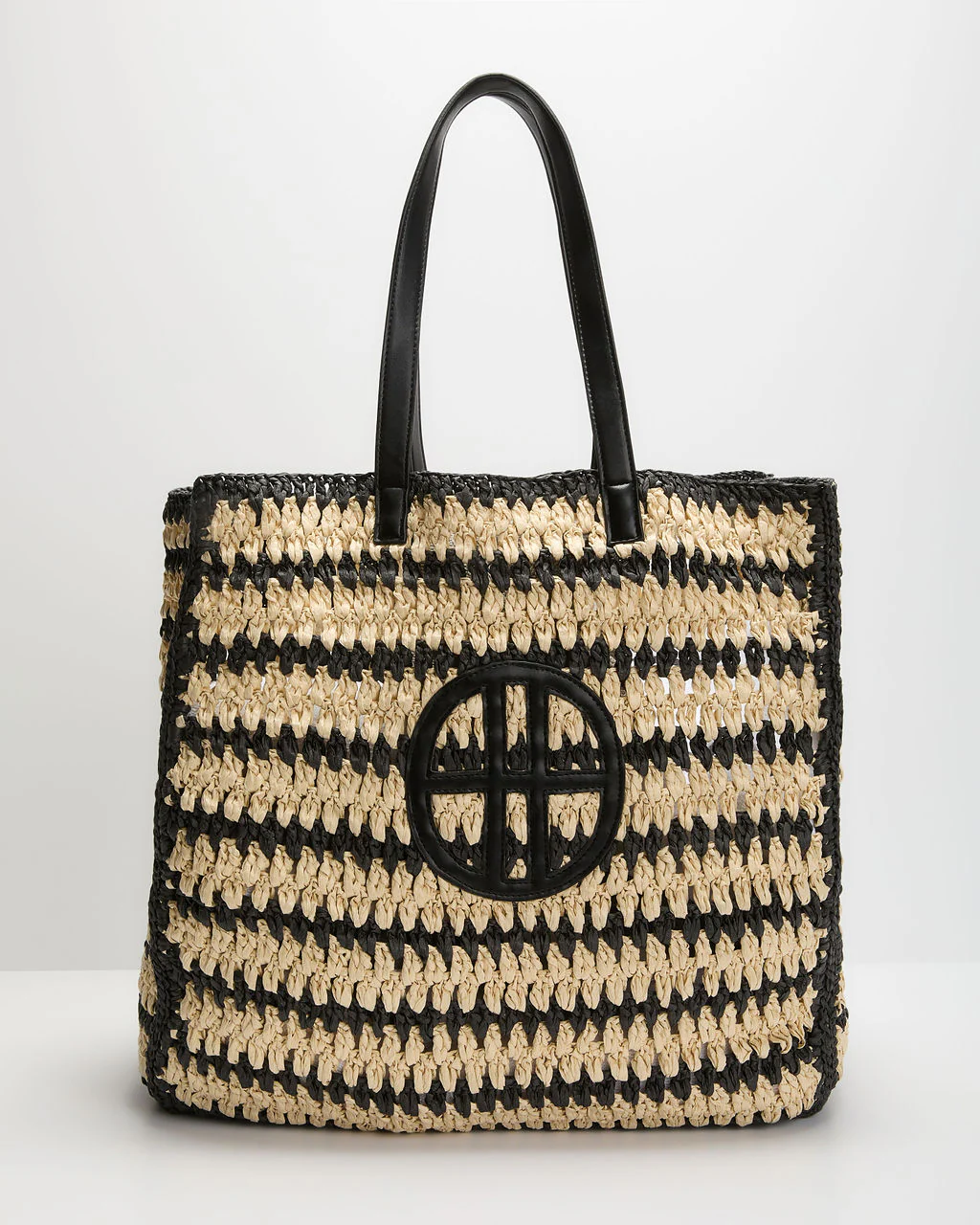 At The Coast Striped Straw Tote Bag