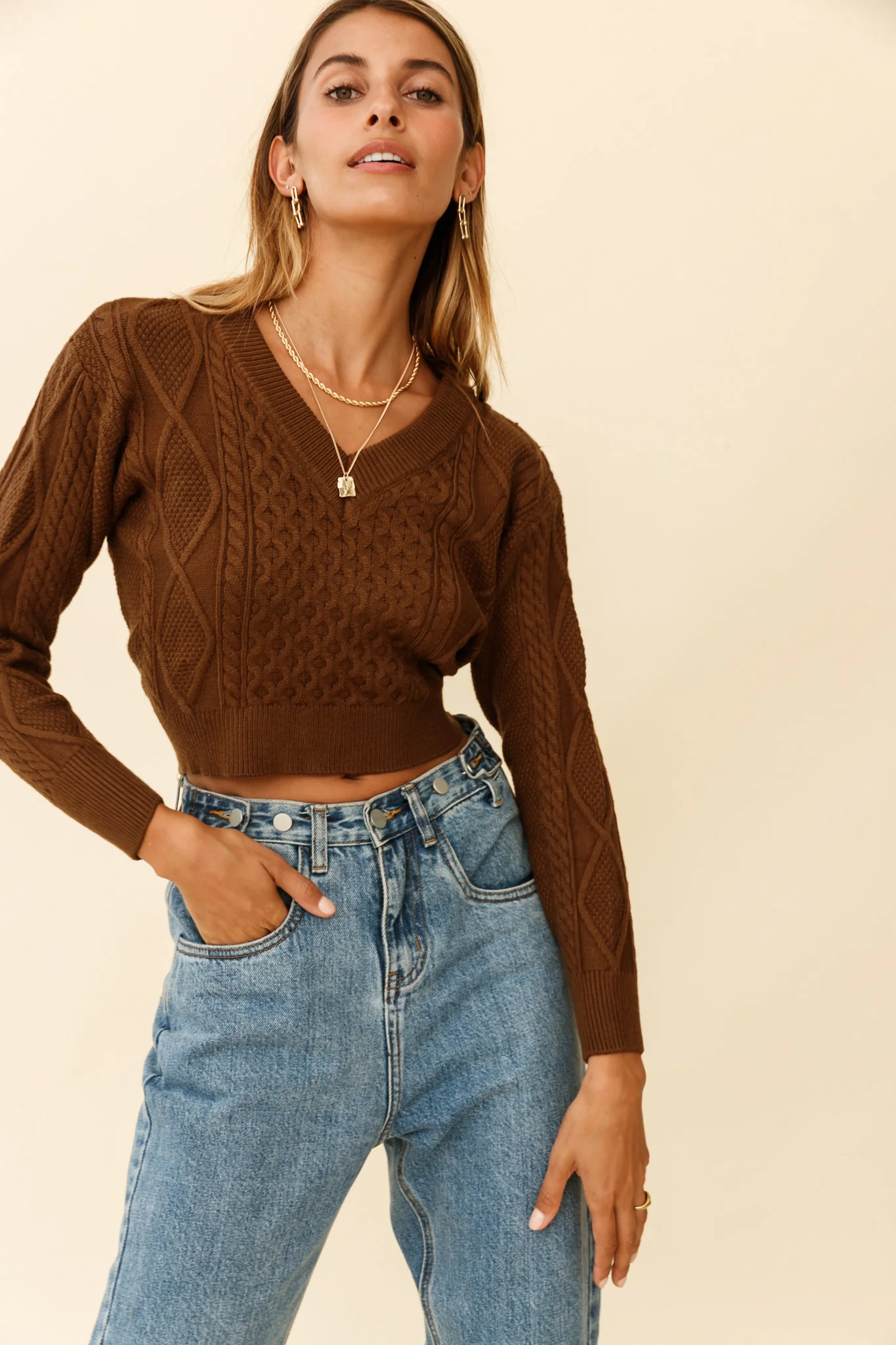 Dulce de Leche Long Sleeve Tie-Back Knit Sweater Olive