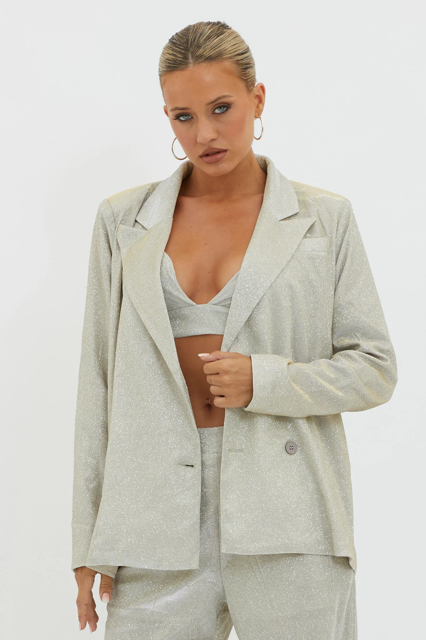Joyeux Notch Lapel Jacket Champagne