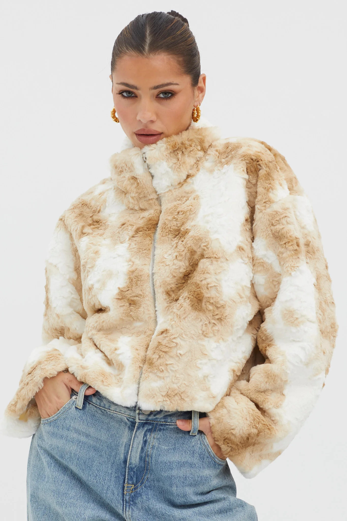 Margeaux Faux Fur Jacket Coffee