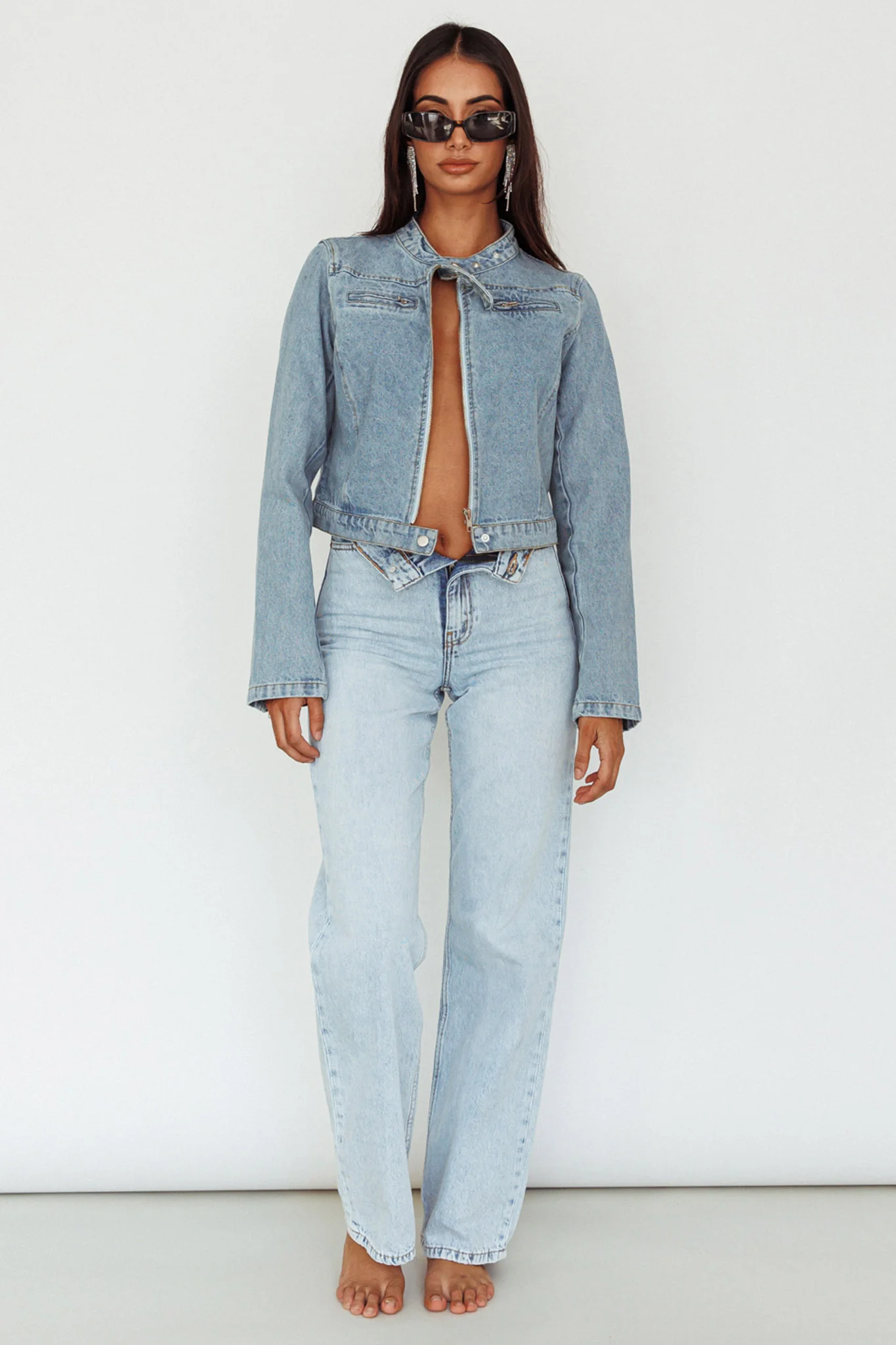 Girona Zipper Jacket Light Denim