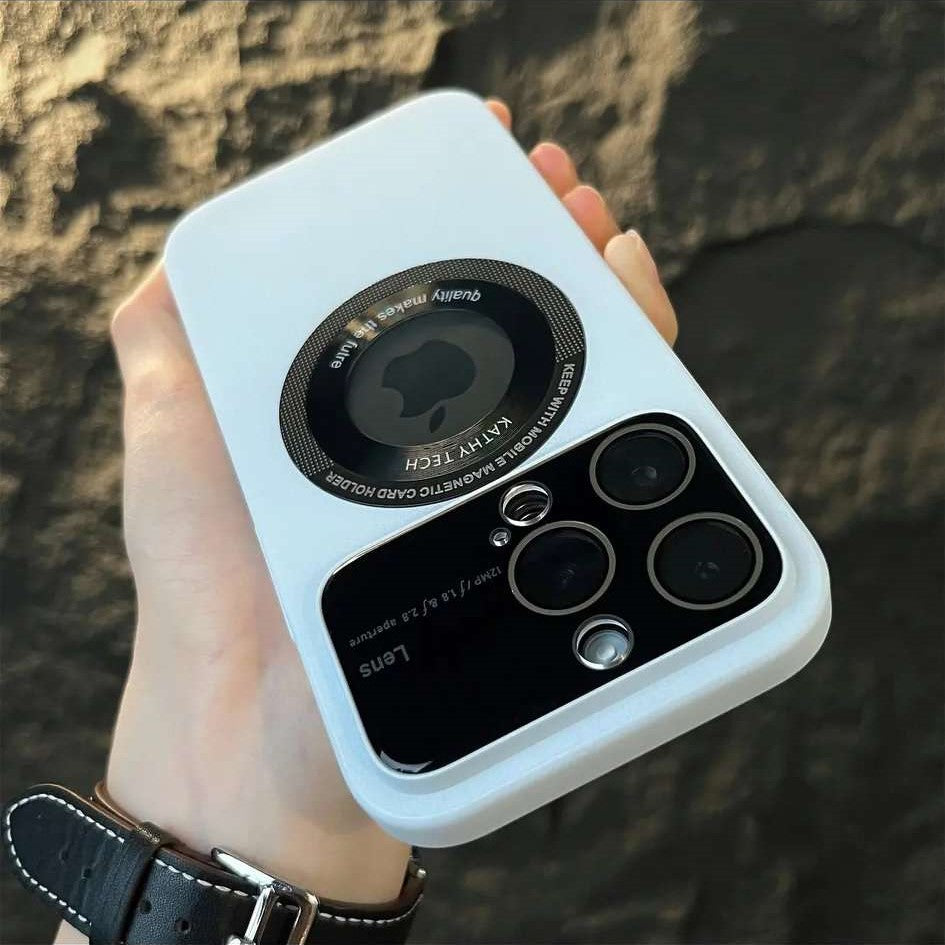 Matte Magsafing iphone case with big window camera protector