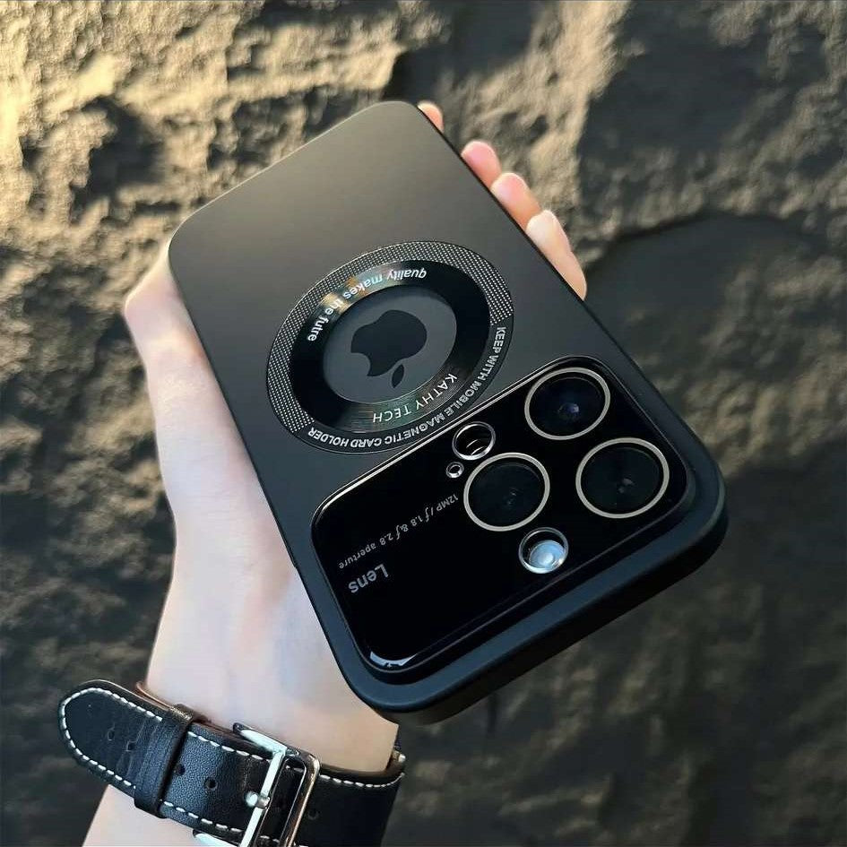 Matte Magsafing iphone case with big window camera protector