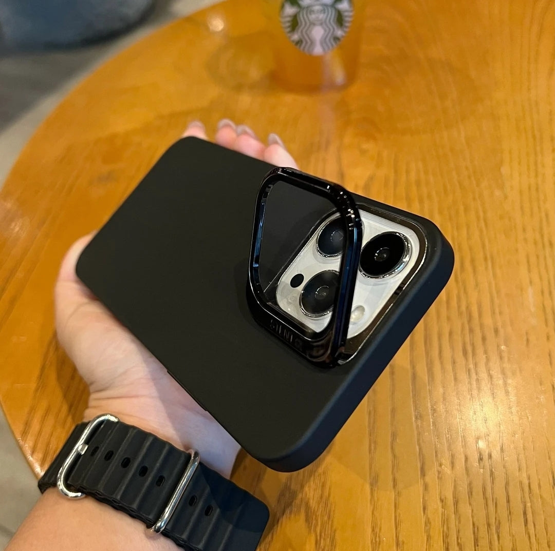 Hidden kickstand & Lens Protector Ultra Thin iPhone Case