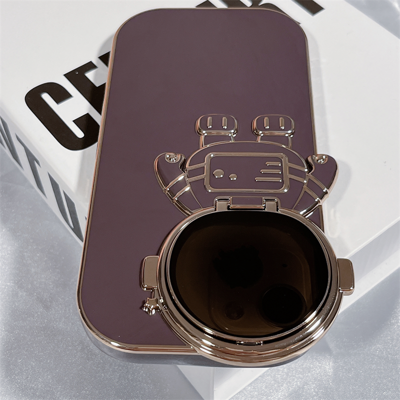 3D Astronaut Lens Protector Kickstand iPhone Case