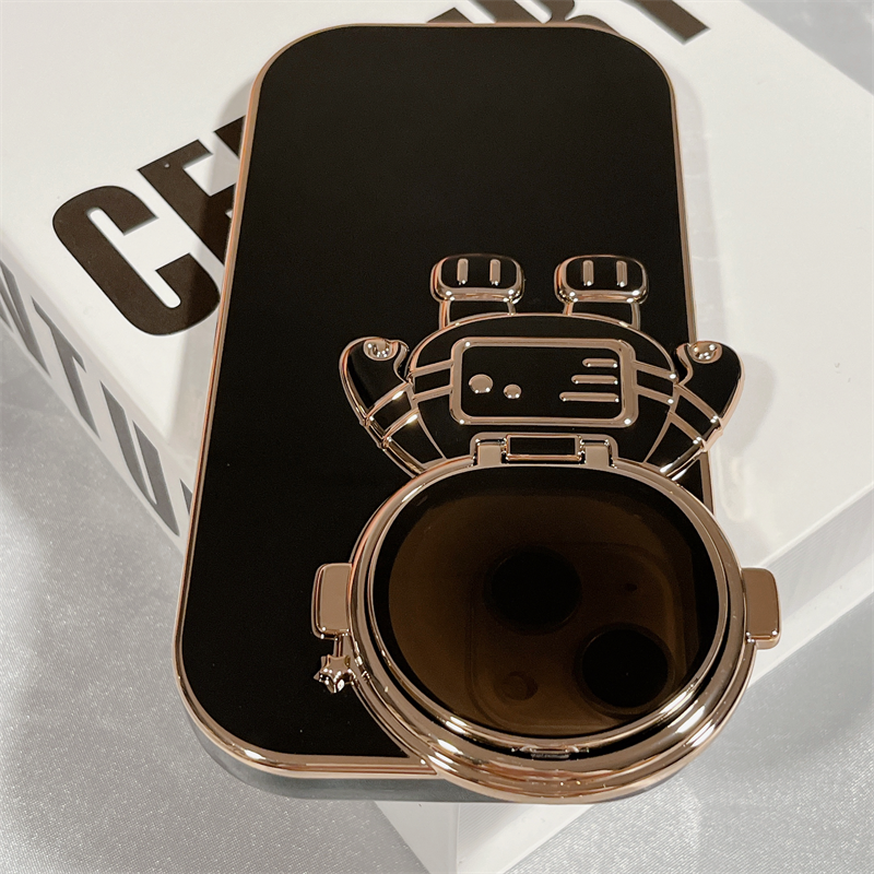 3D Astronaut Lens Protector Kickstand iPhone Case