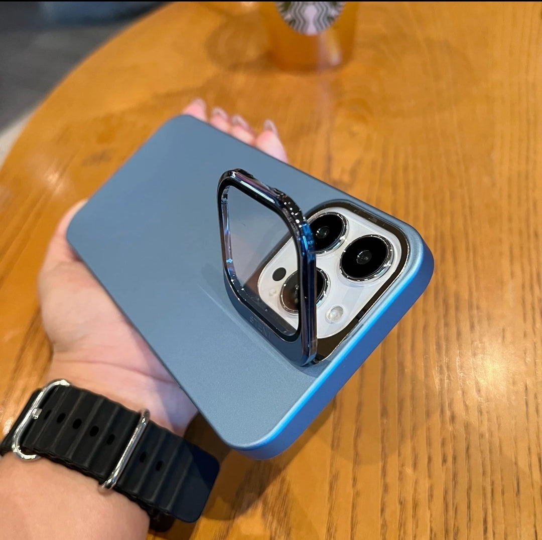 Hidden kickstand & Lens Protector Ultra Thin iPhone Case