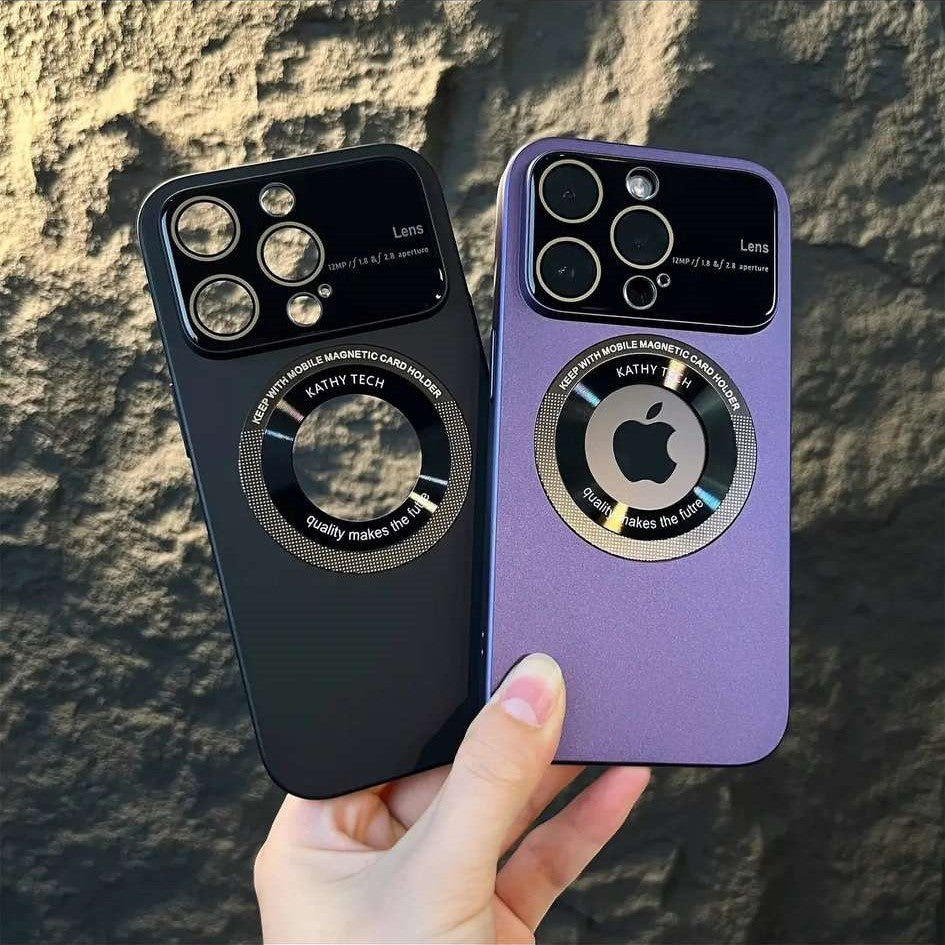 Matte Magsafing iphone case with big window camera protector