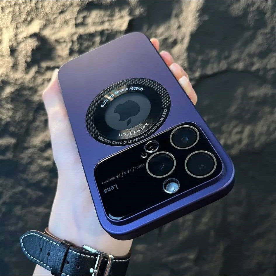 Matte Magsafing iphone case with big window camera protector