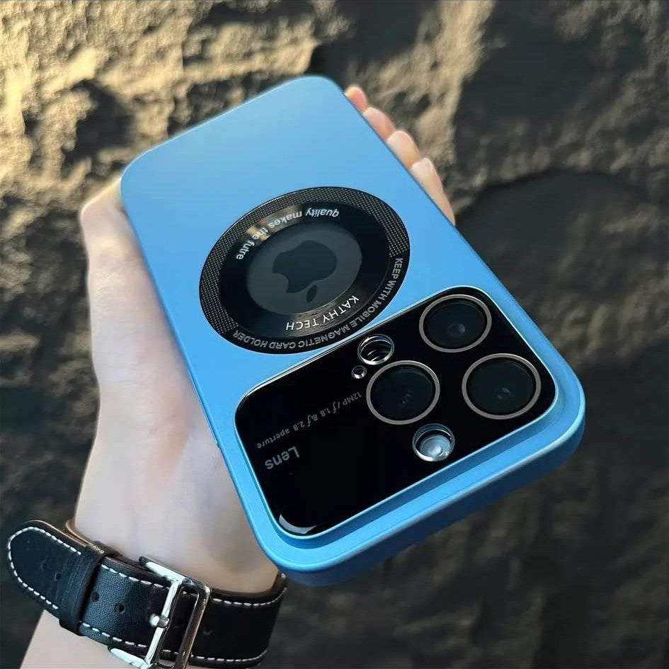 Matte Magsafing iphone case with big window camera protector